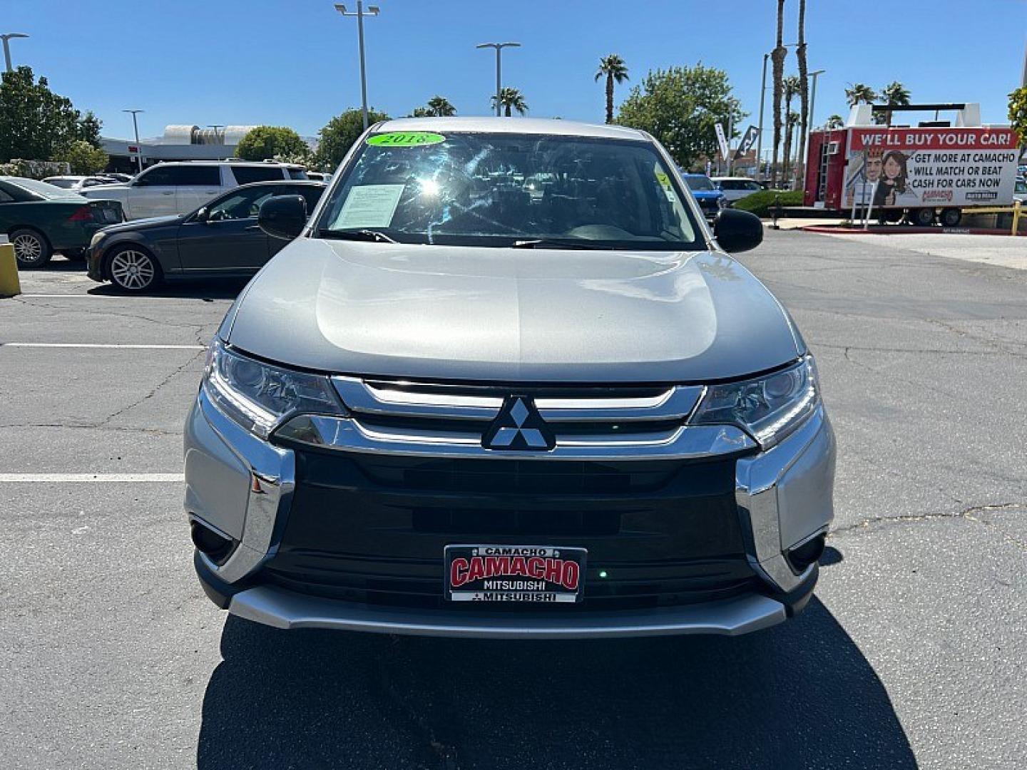 2018 Silver Mitsubishi Outlander (JA4AD2A38JJ) with an 4-Cyl 2.4 Liter engine, Automatic CVT transmission, located at 412 Auto Vista Drive, Palmdale, 93551, (661) 945-0620, 34.592636, -118.136681- Photo#1