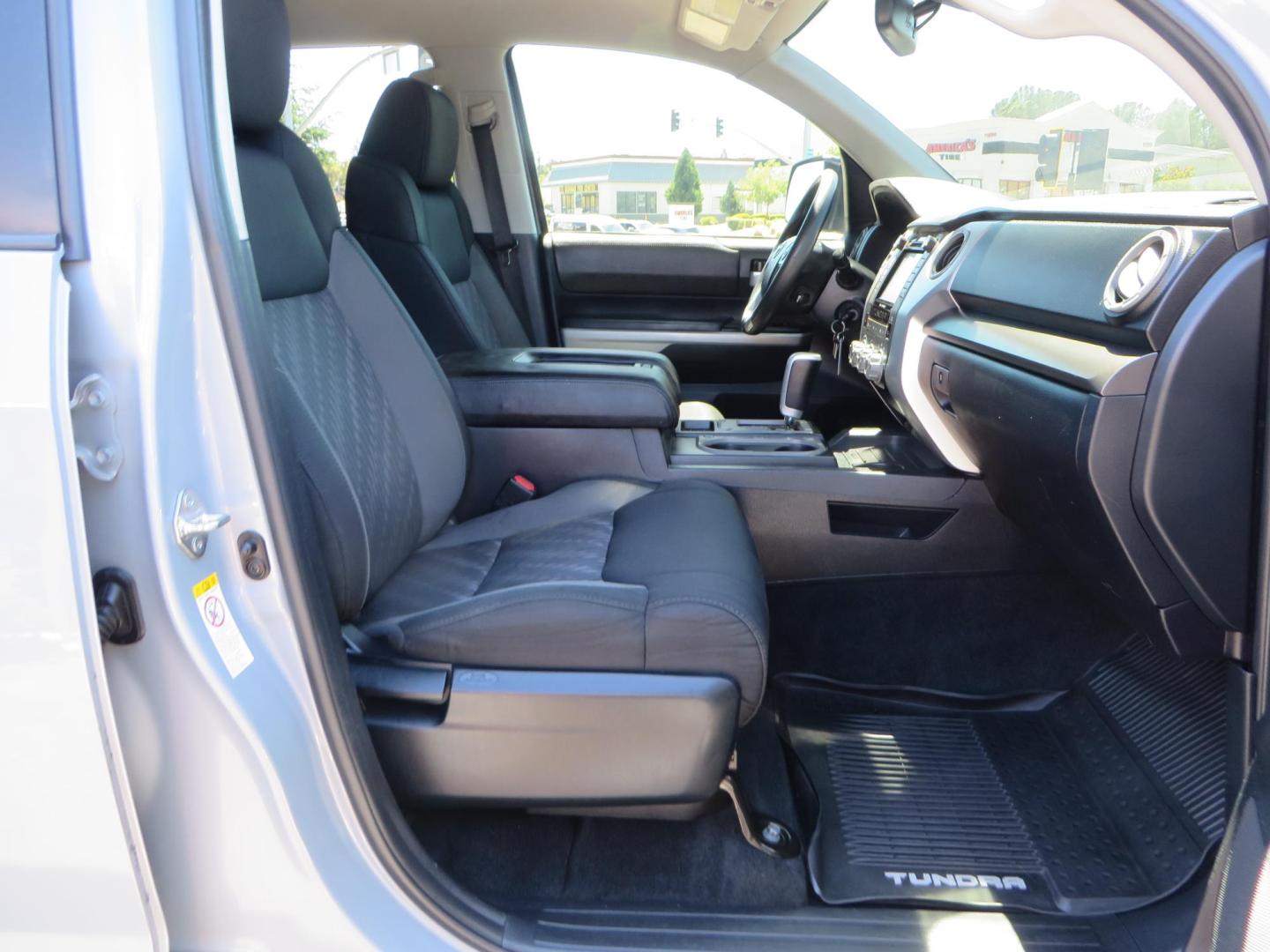 2018 Gray /Black Toyota Tundra SR5 5.7L V8 CrewMax 4WD (5TFDY5F15JX) with an 5.7L V8 DOHC 32V engine, 6A transmission, located at 2630 Grass Valley Highway, Auburn, CA, 95603, (530) 508-5100, 38.937893, -121.095482 - Lifted Tundra sitting on a Pro Comp 6" Lift kit, 37" Nitto Ridge Grappler tires, 20" Fuel Recoil wheels, N-Fab running boards, Grille Mounted Light Bar, Bilstein 5100 rear shocks, TRD dual exhaust, Fender Flares, and window tint. - Photo#45