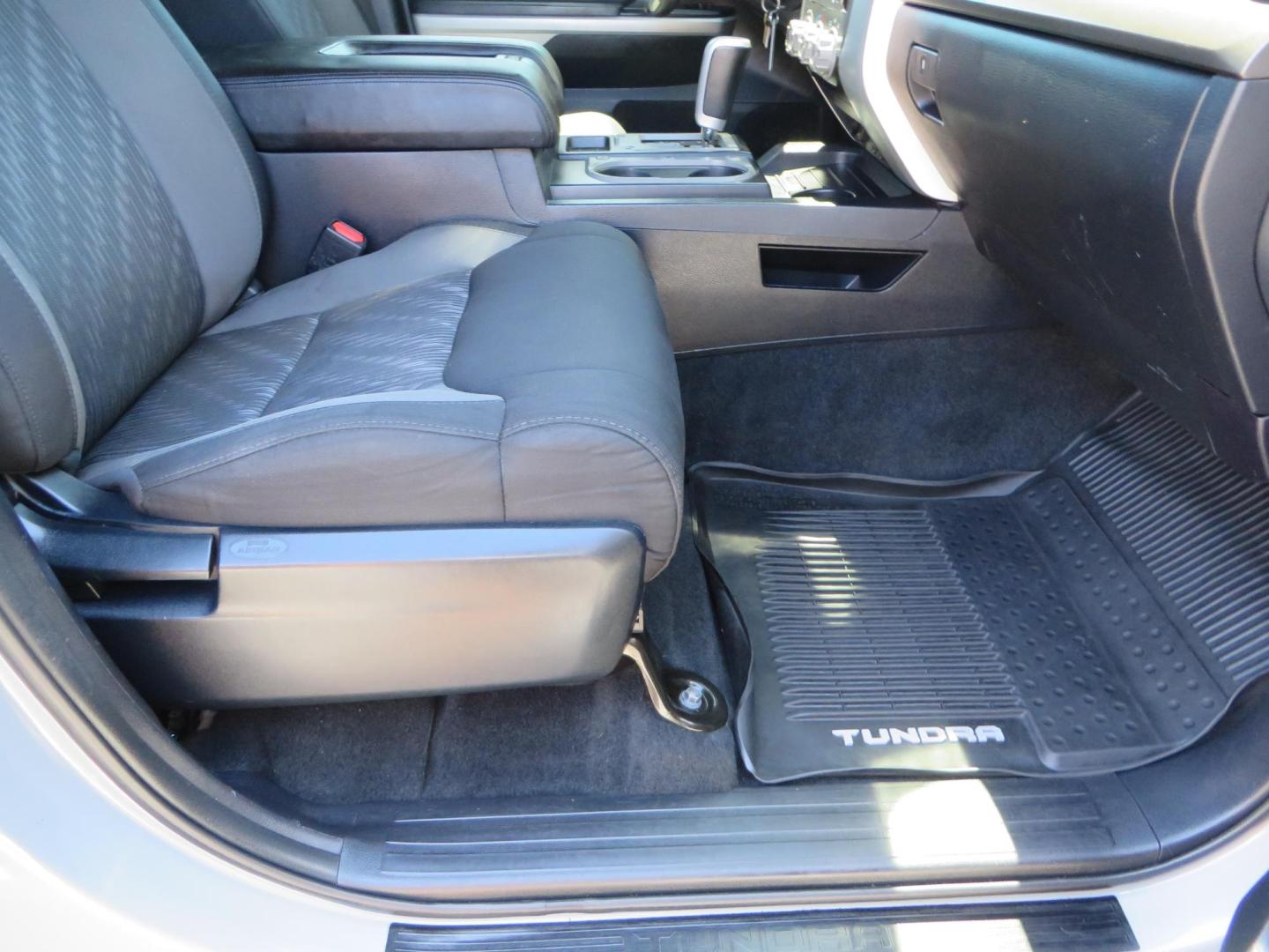 2018 Gray /Black Toyota Tundra SR5 5.7L V8 CrewMax 4WD (5TFDY5F15JX) with an 5.7L V8 DOHC 32V engine, 6A transmission, located at 2630 Grass Valley Highway, Auburn, CA, 95603, (530) 508-5100, 38.937893, -121.095482 - Lifted Tundra sitting on a Pro Comp 6" Lift kit, 37" Nitto Ridge Grappler tires, 20" Fuel Recoil wheels, N-Fab running boards, Grille Mounted Light Bar, Bilstein 5100 rear shocks, TRD dual exhaust, Fender Flares, and window tint. - Photo#47