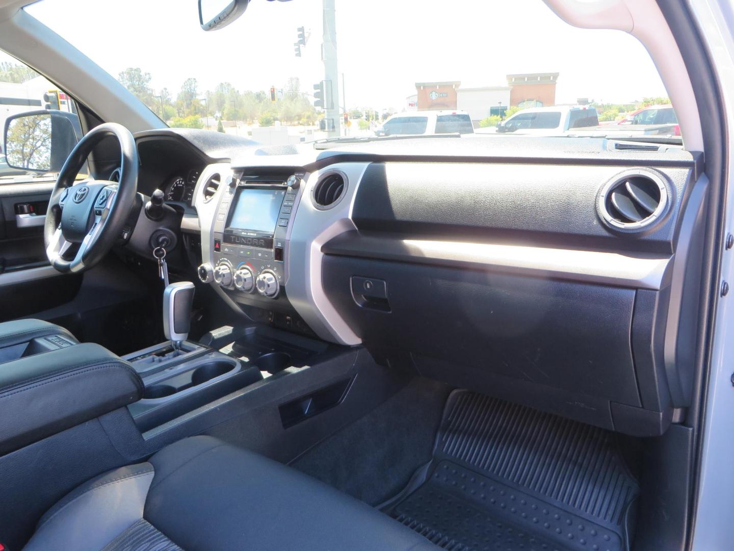 2018 Gray /Black Toyota Tundra SR5 5.7L V8 CrewMax 4WD (5TFDY5F15JX) with an 5.7L V8 DOHC 32V engine, 6A transmission, located at 2630 Grass Valley Highway, Auburn, CA, 95603, (530) 508-5100, 38.937893, -121.095482 - Lifted Tundra sitting on a Pro Comp 6" Lift kit, 37" Nitto Ridge Grappler tires, 20" Fuel Recoil wheels, N-Fab running boards, Grille Mounted Light Bar, Bilstein 5100 rear shocks, TRD dual exhaust, Fender Flares, and window tint. - Photo#48
