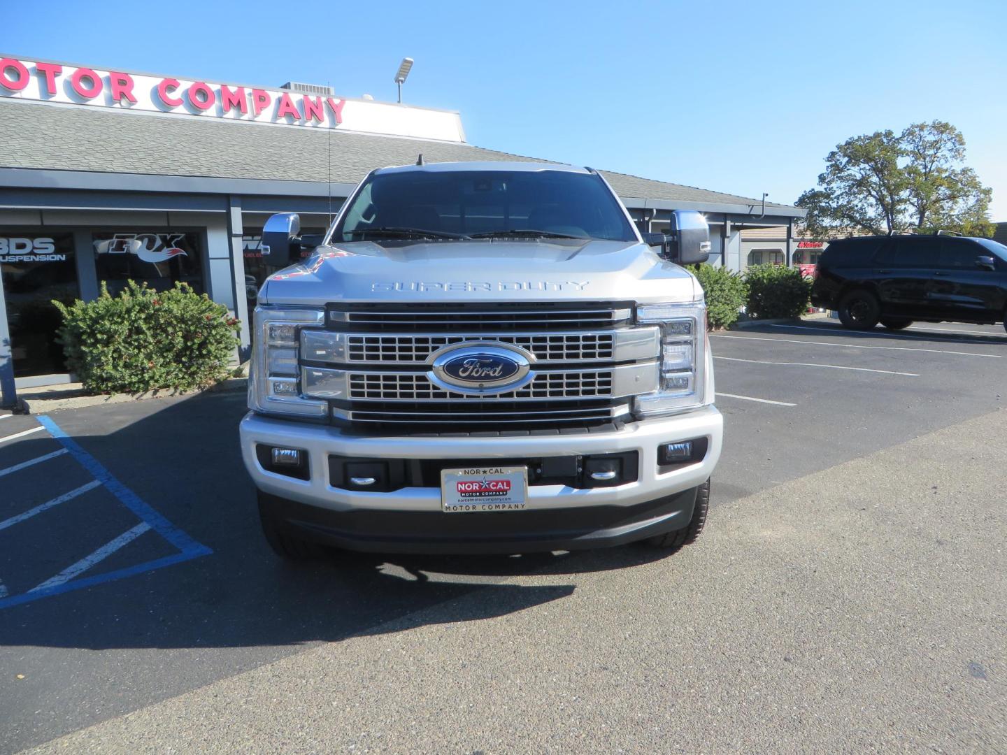 2019 SILVER /black Ford F-350 SD Platinum Crew Cab 4WD Long Bed (1FT8W3BT7KE) with an 6.7L V8 OHV 16V DIESEL engine, 6A transmission, located at 2630 Grass Valley Highway, Auburn, CA, 95603, (530) 508-5100, 38.937893, -121.095482 - Lond Bed Superduty with factory 5th wheel prep ready to tow with Rigid industries back up lights. - Photo#2