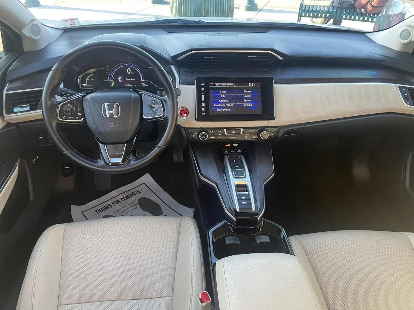 2019 Honda Clarity Touring Plug-In Hybrid (JHMZC5F35KC) with an 1.5L L4 DOHC 16V HYBRID engine, CVT transmission, located at 744 E Miner Ave, Stockton, CA, 95202, (209) 944-5770, 37.956863, -121.282082 - PLUS TAXES AND FEES NO CHAGRER AVAILABLE- Photo#7