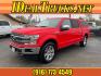 2019 Magma Red Ford F-150 Lariat (1FTEW1E44KF) with an 0.0 EcoBoost 3.5L Twin Turbo V6 375hp 470ft. lbs. Direct Injection engine, 10-Speed Shiftable Automatic transmission, located at 800 Riverside Ave, Roseville, CA, 95678, 916-773-4549 & Toll Free: 866-719-4393, 38.732265, -121.291039 - 4X4 SUPERCREW LARIAT SERVICE RECORDS ON CLEAN CARFAX - Photo#0