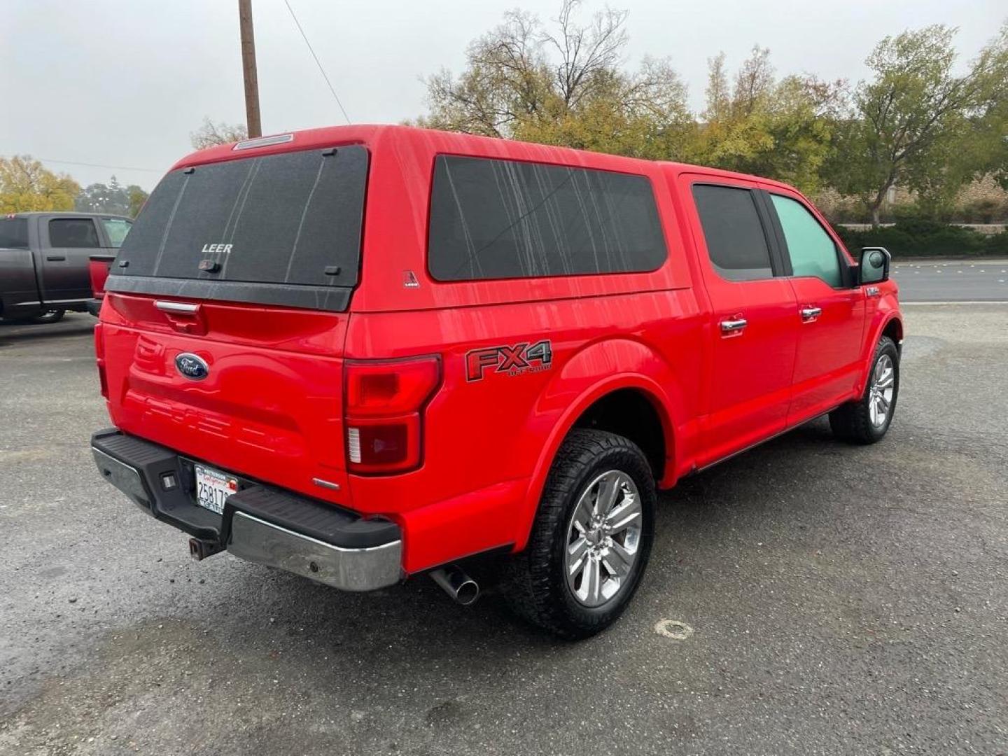 2019 Magma Red Ford F-150 Lariat (1FTEW1E44KF) with an 0.0 EcoBoost 3.5L Twin Turbo V6 375hp 470ft. lbs. Direct Injection engine, 10-Speed Shiftable Automatic transmission, located at 800 Riverside Ave, Roseville, CA, 95678, 916-773-4549 & Toll Free: 866-719-4393, 38.732265, -121.291039 - 4X4 SUPERCREW LARIAT SERVICE RECORDS ON CLEAN CARFAX - Photo#3