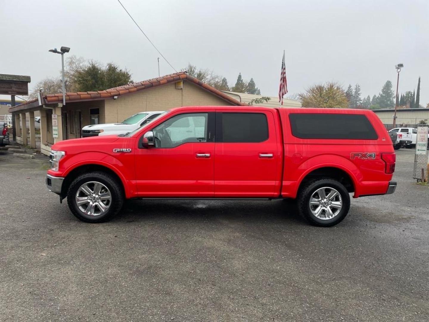 2019 Magma Red Ford F-150 Lariat (1FTEW1E44KF) with an 0.0 EcoBoost 3.5L Twin Turbo V6 375hp 470ft. lbs. Direct Injection engine, 10-Speed Shiftable Automatic transmission, located at 800 Riverside Ave, Roseville, CA, 95678, 916-773-4549 & Toll Free: 866-719-4393, 38.732265, -121.291039 - 4X4 SUPERCREW LARIAT SERVICE RECORDS ON CLEAN CARFAX - Photo#4