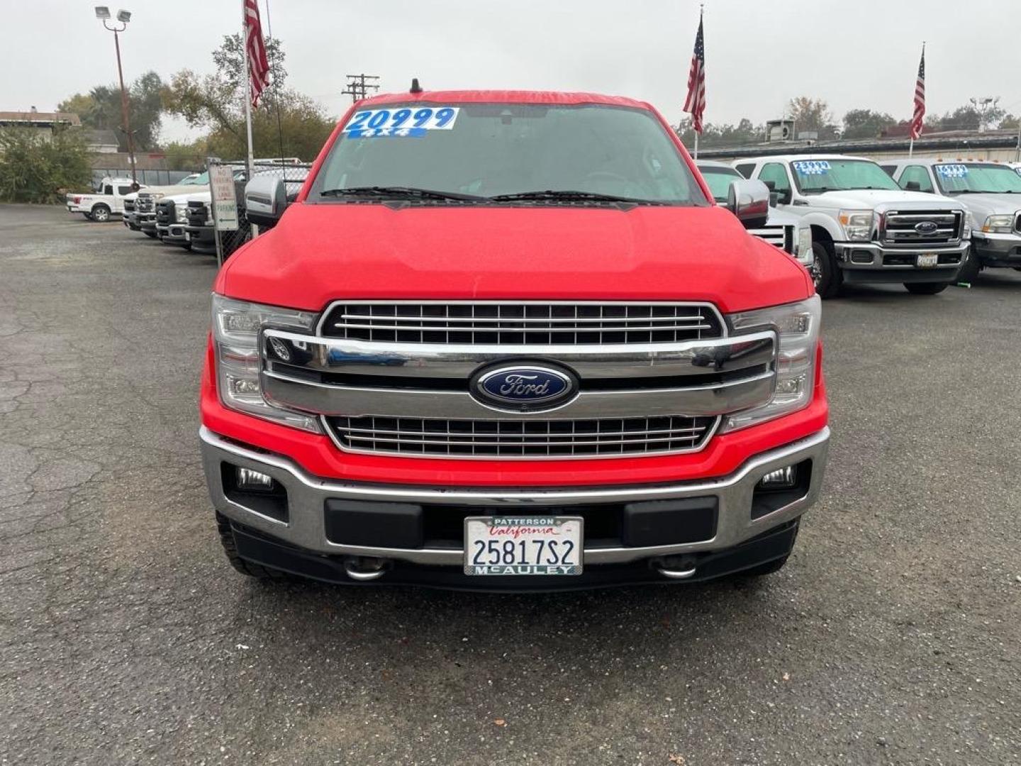 2019 Magma Red Ford F-150 Lariat (1FTEW1E44KF) with an 0.0 EcoBoost 3.5L Twin Turbo V6 375hp 470ft. lbs. Direct Injection engine, 10-Speed Shiftable Automatic transmission, located at 800 Riverside Ave, Roseville, CA, 95678, 916-773-4549 & Toll Free: 866-719-4393, 38.732265, -121.291039 - 4X4 SUPERCREW LARIAT SERVICE RECORDS ON CLEAN CARFAX - Photo#6