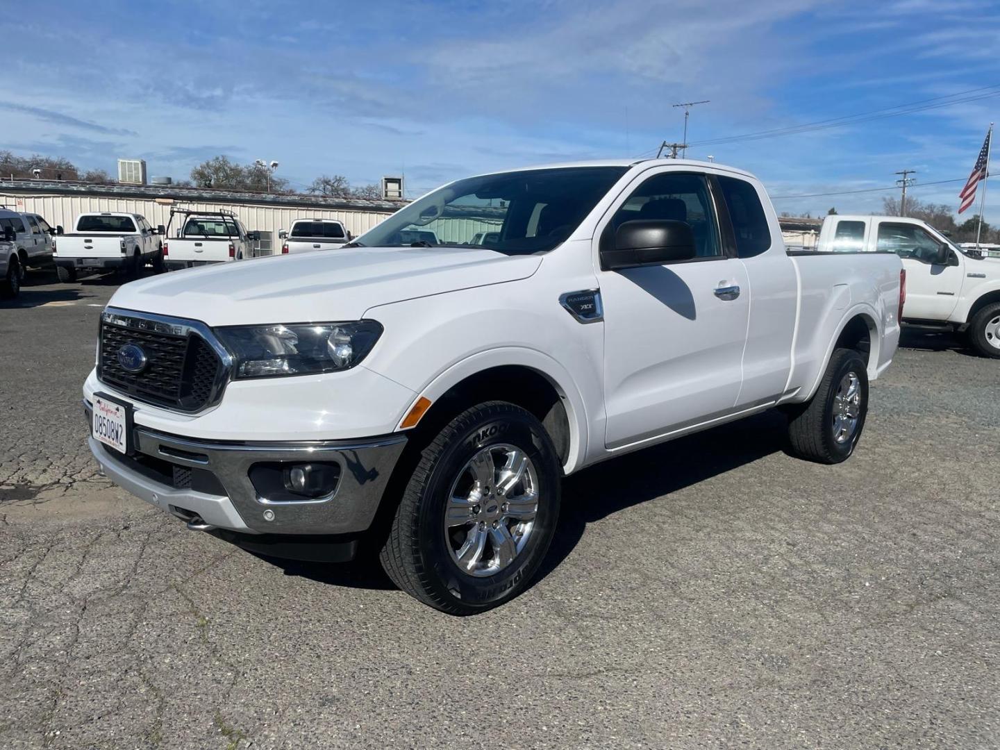 2019 Oxford White Ford Ranger XLT (1FTER1EH5KL) with an 2.3L EcoBoost 2.3L Turbo I4 270hp 310ft. lbs. Direct Injection engine, 10-Speed Shiftable Automatic transmission, located at 800 Riverside Ave, Roseville, CA, 95678, 916-773-4549 & Toll Free: 866-719-4393, 38.732265, -121.291039 - SUPER CAB ECOBOOST SERVICE RECORDS ON CLEAN CARFAX- Photo#0