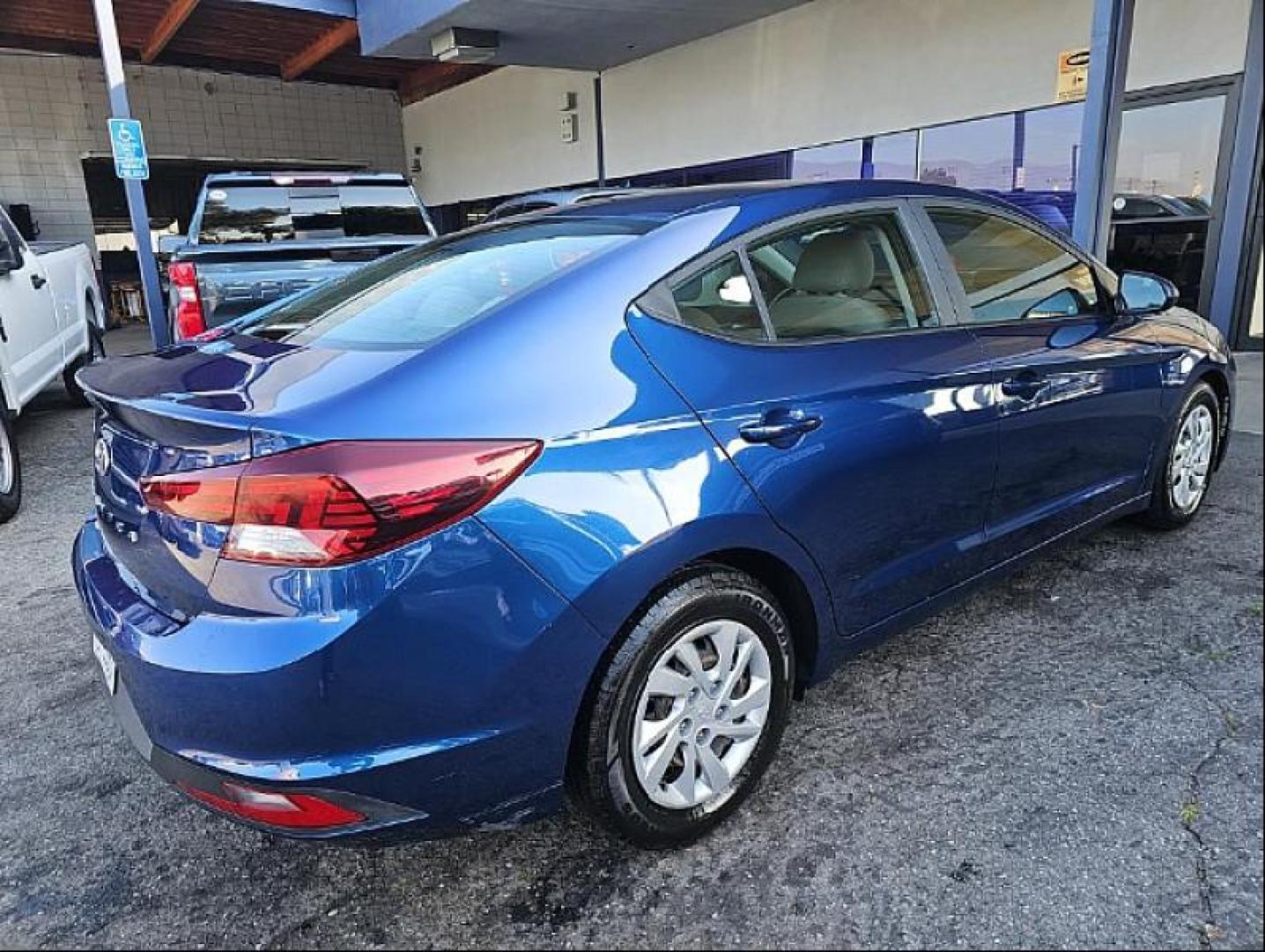 2019 BLUE Hyundai Elantra (5NPD74LF7KH) with an 4-Cyl 2.0 Liter engine, Automatic 6-Spd w/Shiftronic transmission, located at 412 Auto Vista Drive, Palmdale, 93551, (661) 945-0620, 34.592636, -118.136681 - Photo#2