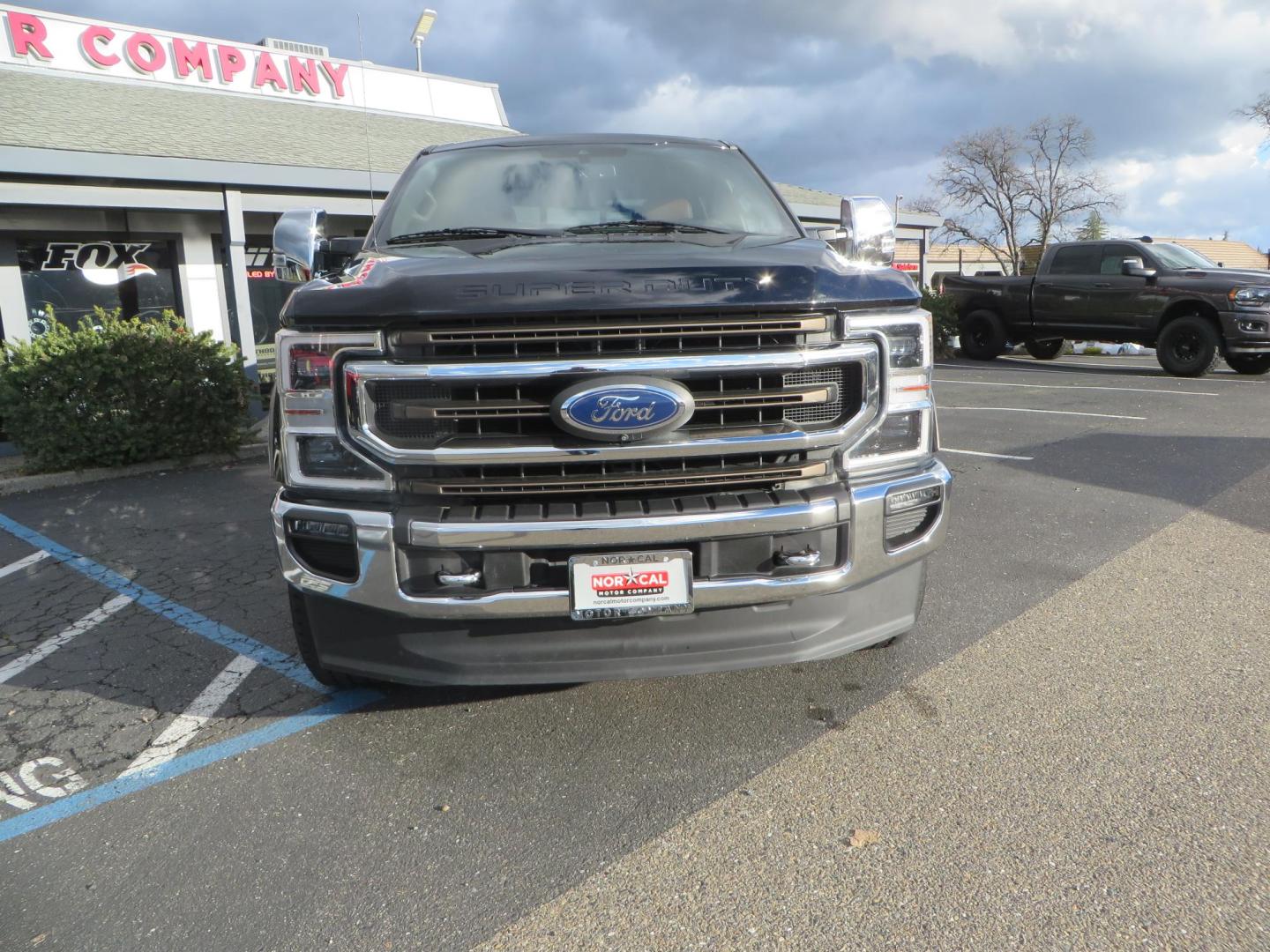 2020 BLACK /BROWN Ford F-350 SD King Ranch Crew Cab Long Bed 4WD (1FT8W3BT7LE) with an 6.7L V8 OHV 16V DIESEL engine, 6A transmission, located at 2630 Grass Valley Highway, Auburn, CA, 95603, (530) 508-5100, 38.937893, -121.095482 - Features a Decked Truck Bed storage system, Better Build toolbox, Bolt cable locks, Bug Defelector, and Weathertech side window deflectors.- Photo#1