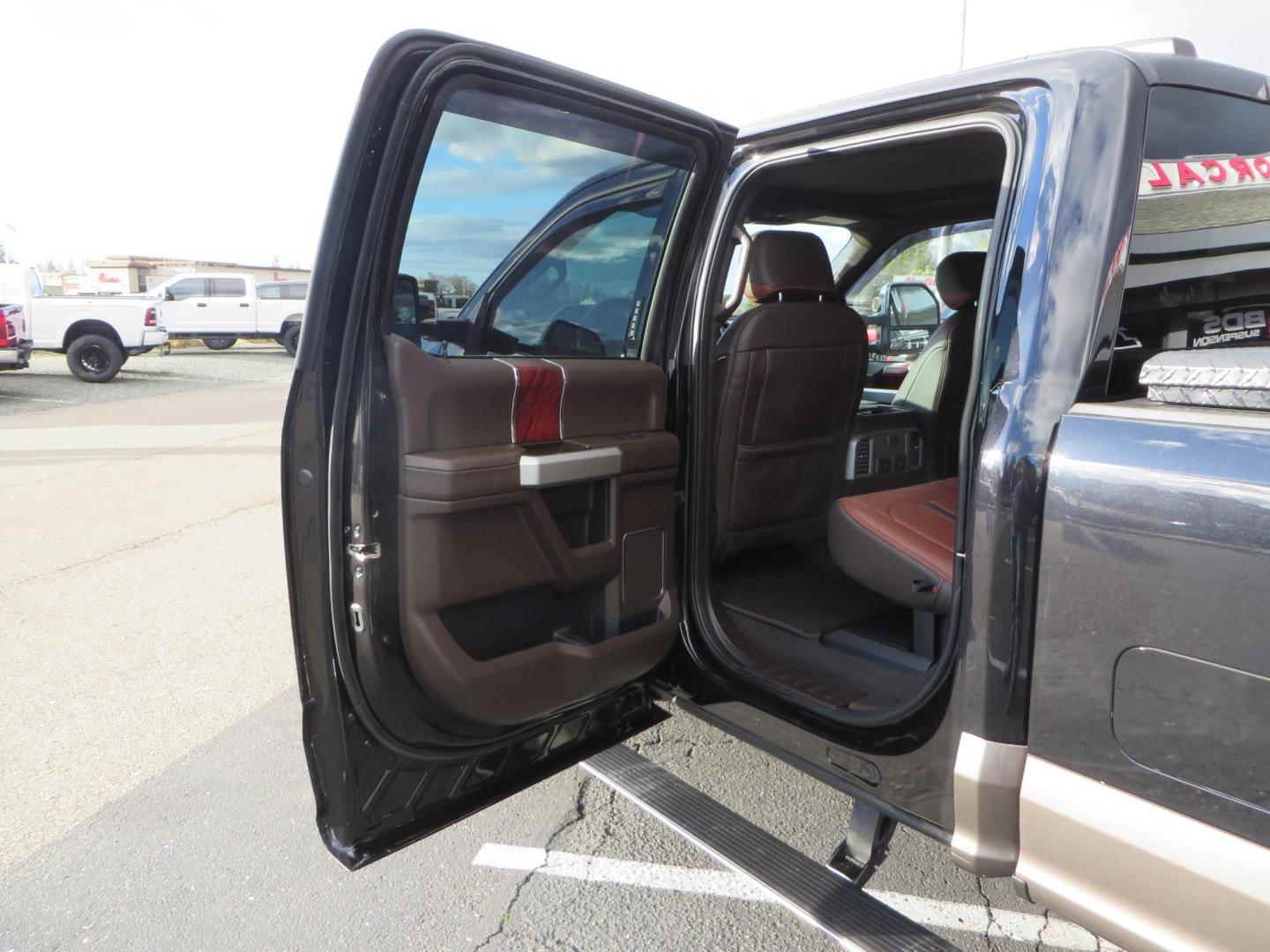 2020 BLACK /BROWN Ford F-350 SD King Ranch Crew Cab Long Bed 4WD (1FT8W3BT7LE) with an 6.7L V8 OHV 16V DIESEL engine, 6A transmission, located at 2630 Grass Valley Highway, Auburn, CA, 95603, (530) 508-5100, 38.937893, -121.095482 - Features a Decked Truck Bed storage system, Better Build toolbox, Bolt cable locks, Bug Defelector, and Weathertech side window deflectors.- Photo#48