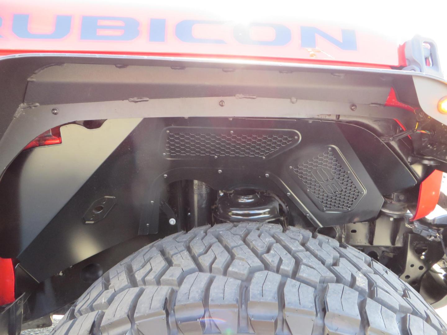 2020 Red /BLACK Jeep Wrangler Unlimited Rubicon (1C4HJXFN8LW) with an 2.0L L4 DOHC 16V TURBO engine, 6A transmission, located at 2630 Grass Valley Highway, Auburn, CA, 95603, (530) 508-5100, 38.937893, -121.095482 - Features - 17'' Fuel Recoil wheels, 35'' Nitto Ridge Grappler tires, Smittybilt XRC Flat fenders, Smittybilt inner fender liners, and new Alea Leather. - Photo#11