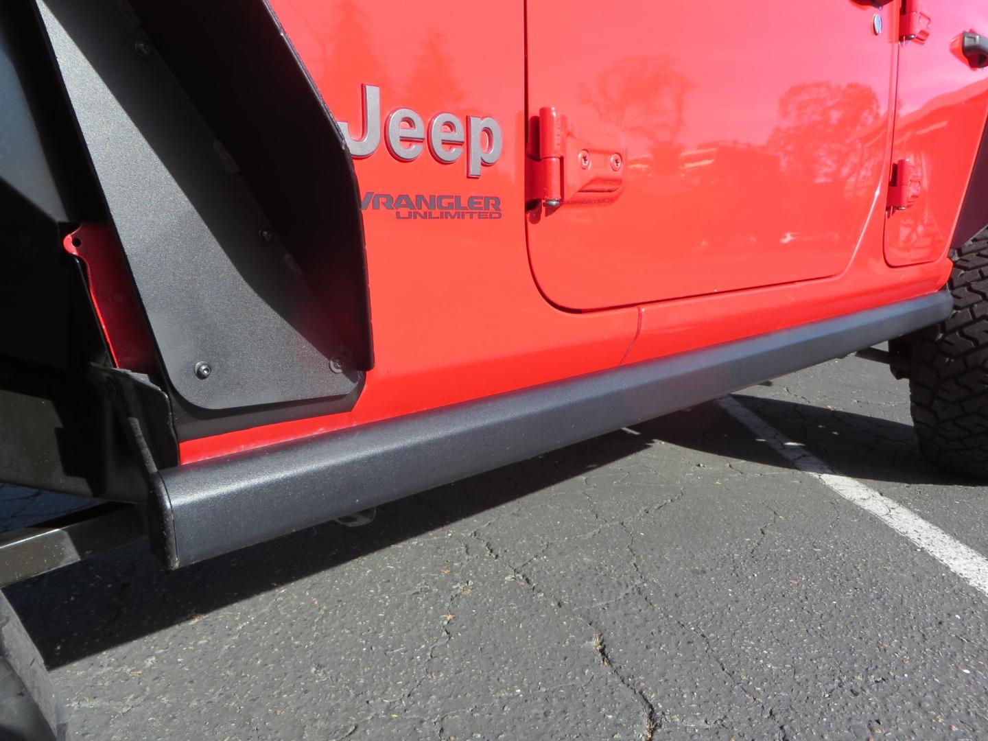 2020 Red /BLACK Jeep Wrangler Unlimited Rubicon (1C4HJXFN8LW) with an 2.0L L4 DOHC 16V TURBO engine, 6A transmission, located at 2630 Grass Valley Highway, Auburn, CA, 95603, (530) 508-5100, 38.937893, -121.095482 - Features - 17'' Fuel Recoil wheels, 35'' Nitto Ridge Grappler tires, Smittybilt XRC Flat fenders, Smittybilt inner fender liners, and new Alea Leather. - Photo#14