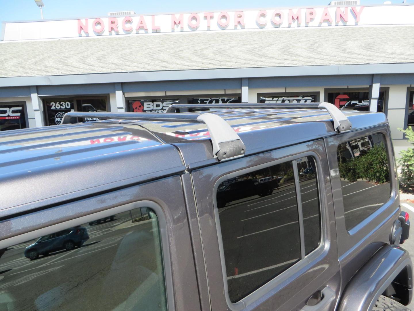 2020 Gray Jeep Wrangler Unlimited Rubicon (1C4HJXFN0LW) with an 2.0L L4 DOHC 16V TURBO engine, 6A transmission, located at 2630 Grass Valley Highway, Auburn, CA, 95603, (530) 508-5100, 38.937893, -121.095482 - Features a 3" Zone offroad suspension system, Fox Adventure series shocks, 37" Toyo RT tires, 17" Double Black Method NV wheels, Teraflex HD spare tire carrier, Nerf steps, and roof rack crossbars. - Photo#12