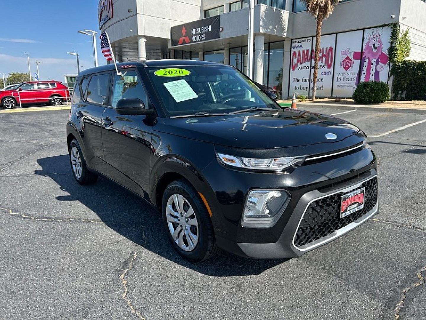 2020 Black Kia Soul (KNDJ23AU6L7) with an 4-Cyl 2.0 Liter engine, Automatic i-VT transmission, located at 412 Auto Vista Drive, Palmdale, 93551, (661) 945-0620, 34.592636, -118.136681- Photo#0