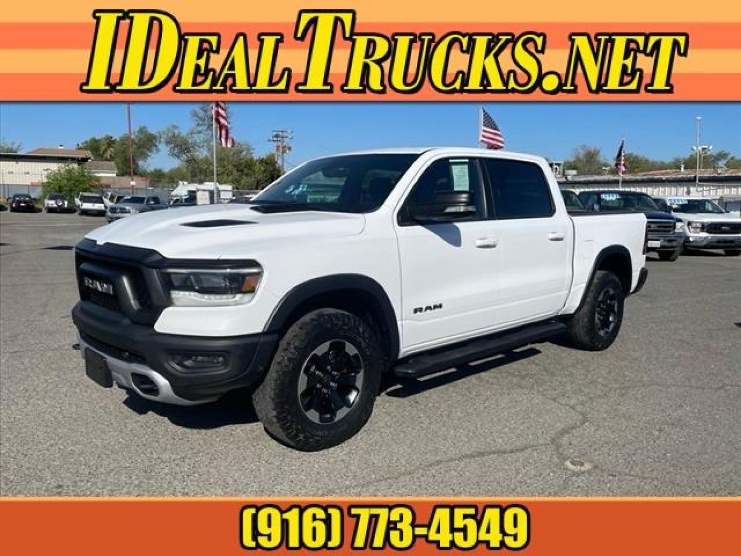 2020 Bright White Clear Coat RAM 1500 Rebel (1C6SRFLT3LN) with an 5.7L HEMI 5.7L V8 395hp 410ft. lbs. Sequential Multiport Fuel Injection engine, 8-Speed Shiftable Automatic transmission, located at 800 Riverside Ave, Roseville, CA, 95678, 916-773-4549 & Toll Free: 866-719-4393, 38.732265, -121.291039 - 5.7 HEMI CREW CAB 4X4 REBEL CLEAN CARFAX - Photo#0