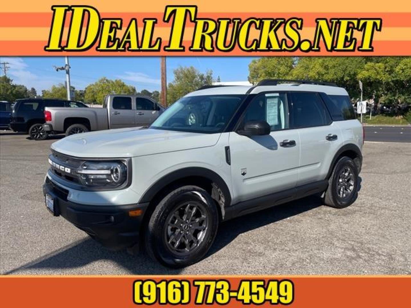 2021 Cactus Gray Ford Bronco Sport Big Bend (3FMCR9B68MR) with an 1.5L EcoBoost 1.5L Turbo I3 18 Direct Injection engine, 8-Speed Shiftable Automatic transmission, located at 800 Riverside Ave, Roseville, CA, 95678, 916-773-4549 & Toll Free: 866-719-4393, 38.732265, -121.291039 - AWD SPORT BIG BEND PACKAGE 27K MILES ONE OWNER CLEAN CARFAX - Photo#0