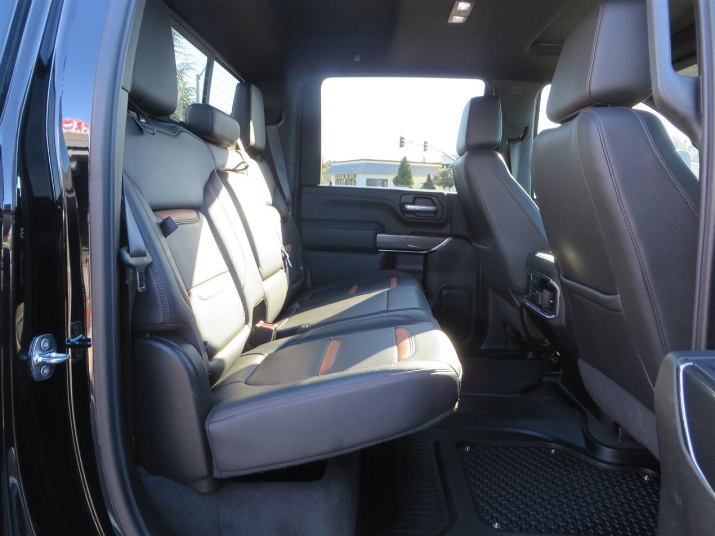 2021 BLACK /BLACK GMC Sierra 2500HD AT4 Crew Cab 4WD (1GT49PEY3MF) with an 6.6L V8 OHV 16 DIESEL engine, 6A transmission, located at 2630 Grass Valley Highway, Auburn, CA, 95603, (530) 508-5100, 38.937893, -121.095482 - Features a RC 7'' suspension system, 37'' Nitto Ridge Grappler tires, 22'' 4 Play wheels, Airlift helper bags with compressor, soft folding tonneau cover, and window tint. - Photo#64