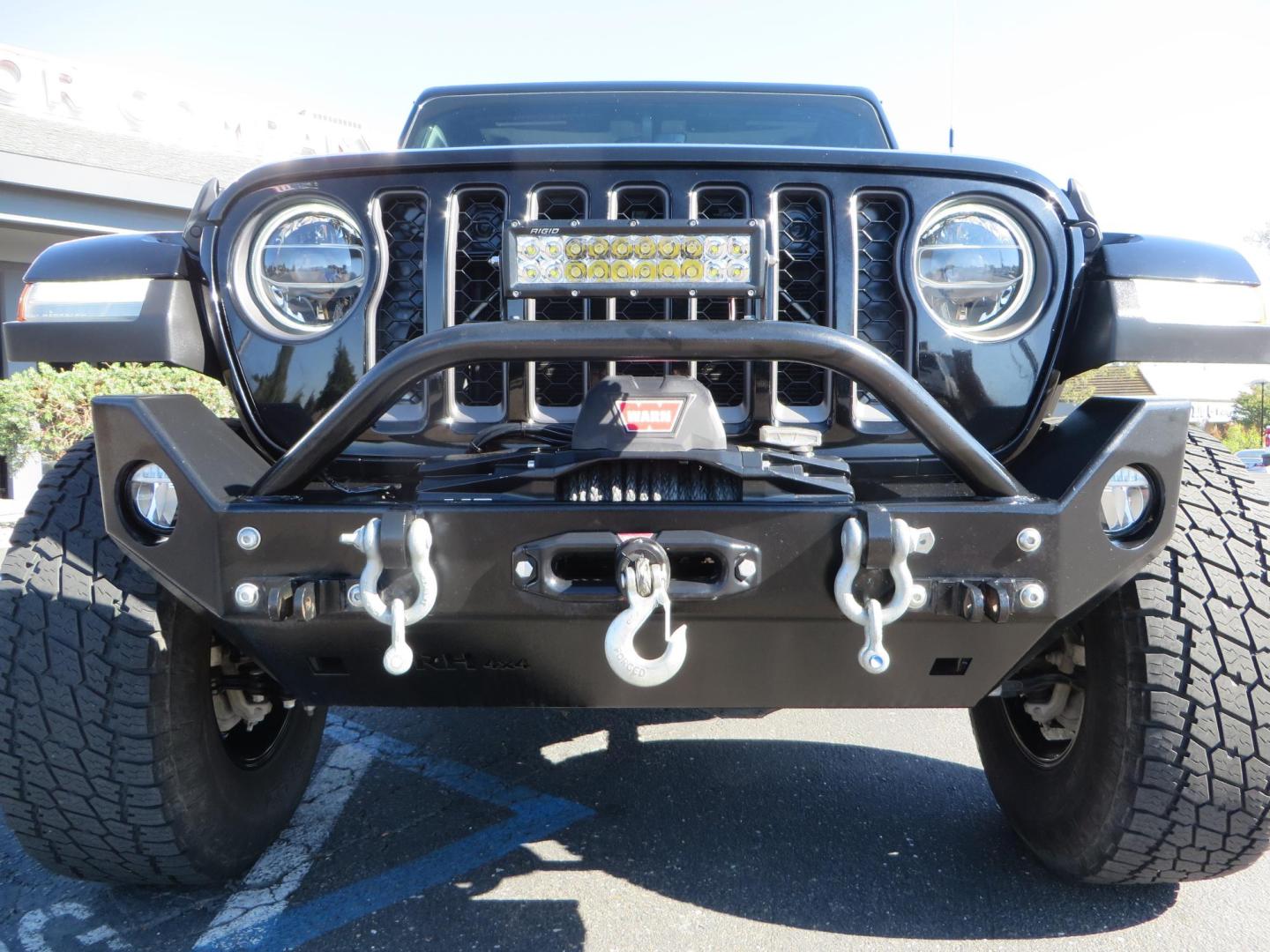 2021 BLACK /BLACK Jeep Gladiator Rubicon (1C6JJTBG1ML) with an 3.6L V6 DOHC 24V engine, automatic transmission, located at 2630 Grass Valley Highway, Auburn, CA, 95603, (530) 508-5100, 38.937893, -121.095482 - Mopar lifted Rubicon with Fox shocks, 17" Black Rhino Kelso wheels, 35" Nitto Terra Grappler G2 tires, AMP power steps, Rock Hard 4x4 front bumper, Warn Winch, 10" Rigid light bar, Bakflip MX4, and a Btech UV-5100 radio. - Photo#8