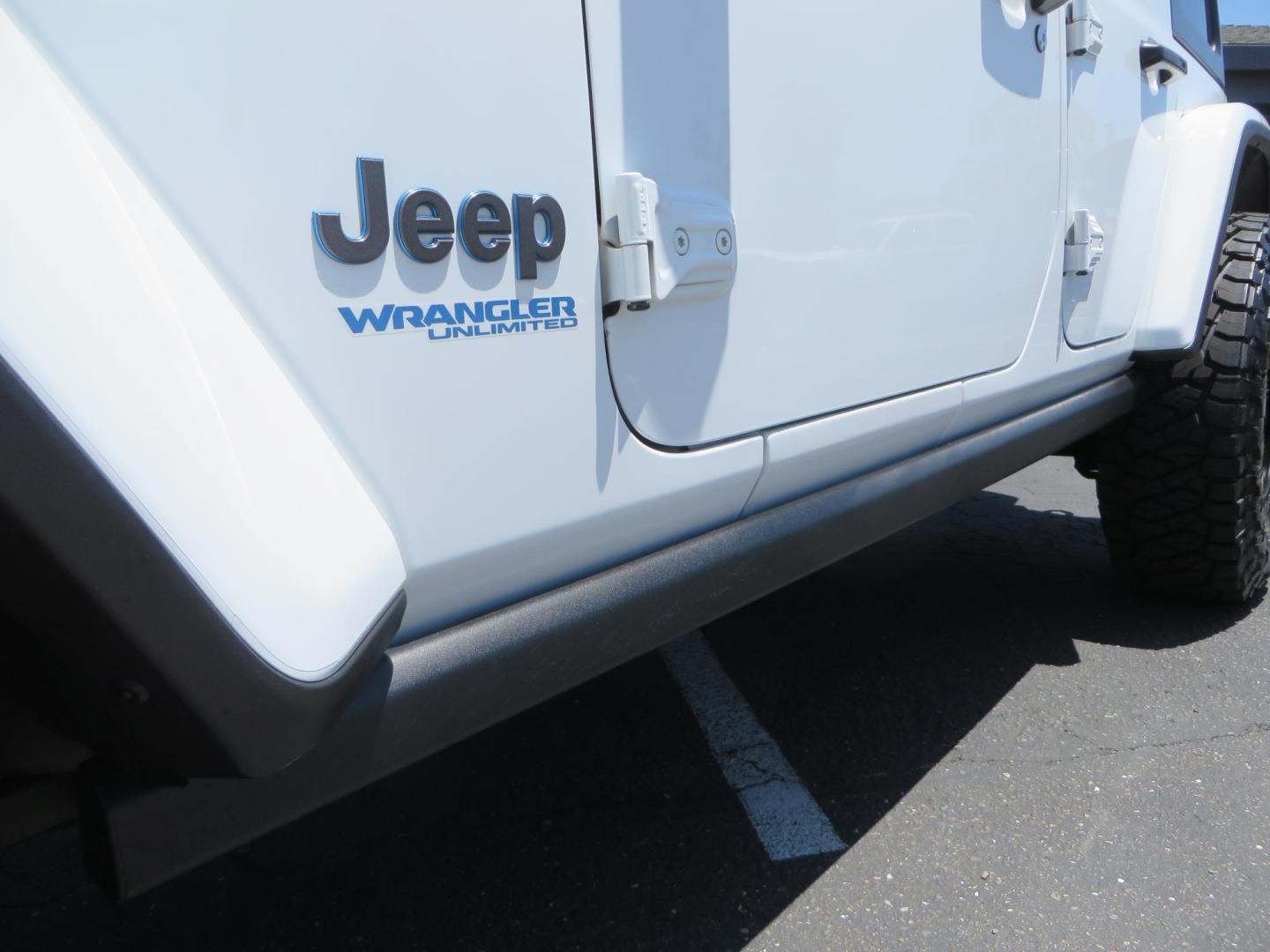 2021 White /Black Jeep Wrangler Unlimited Rubicon 4XE (1C4JJXR64MW) with an 2.0L L4 DOHC 16V HYBRID engine, 8A transmission, located at 2630 Grass Valley Highway, Auburn, CA, 95603, (530) 508-5100, 38.937893, -121.095482 - Mopar lifted JL with 17" Black Rhino Kelso wheels, 37" Toyo RT Trail tires, and a Teraflex HD tire relocation. - Photo#12