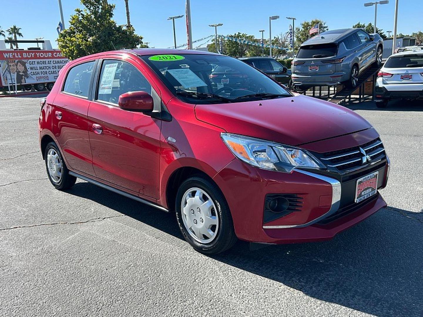2021 Mitsubishi Mirage (ML32AUHJ7MH) with an 3-Cyl 1.2 Liter engine, Automatic CVT transmission, located at 412 Auto Vista Drive, Palmdale, 93551, (661) 945-0620, 34.592636, -118.136681- Photo#0