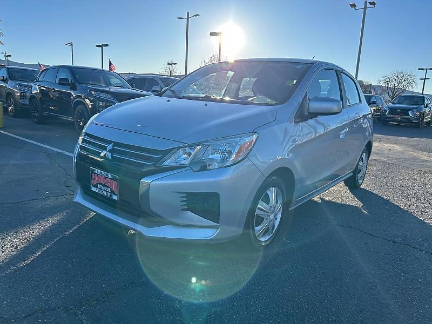 2021 SILVER Mitsubishi Mirage (ML32AUHJ9MH) with an 3-Cyl 1.2 Liter engine, Automatic CVT transmission, located at 412 Auto Vista Drive, Palmdale, 93551, (661) 945-0620, 34.592636, -118.136681 - Photo#2
