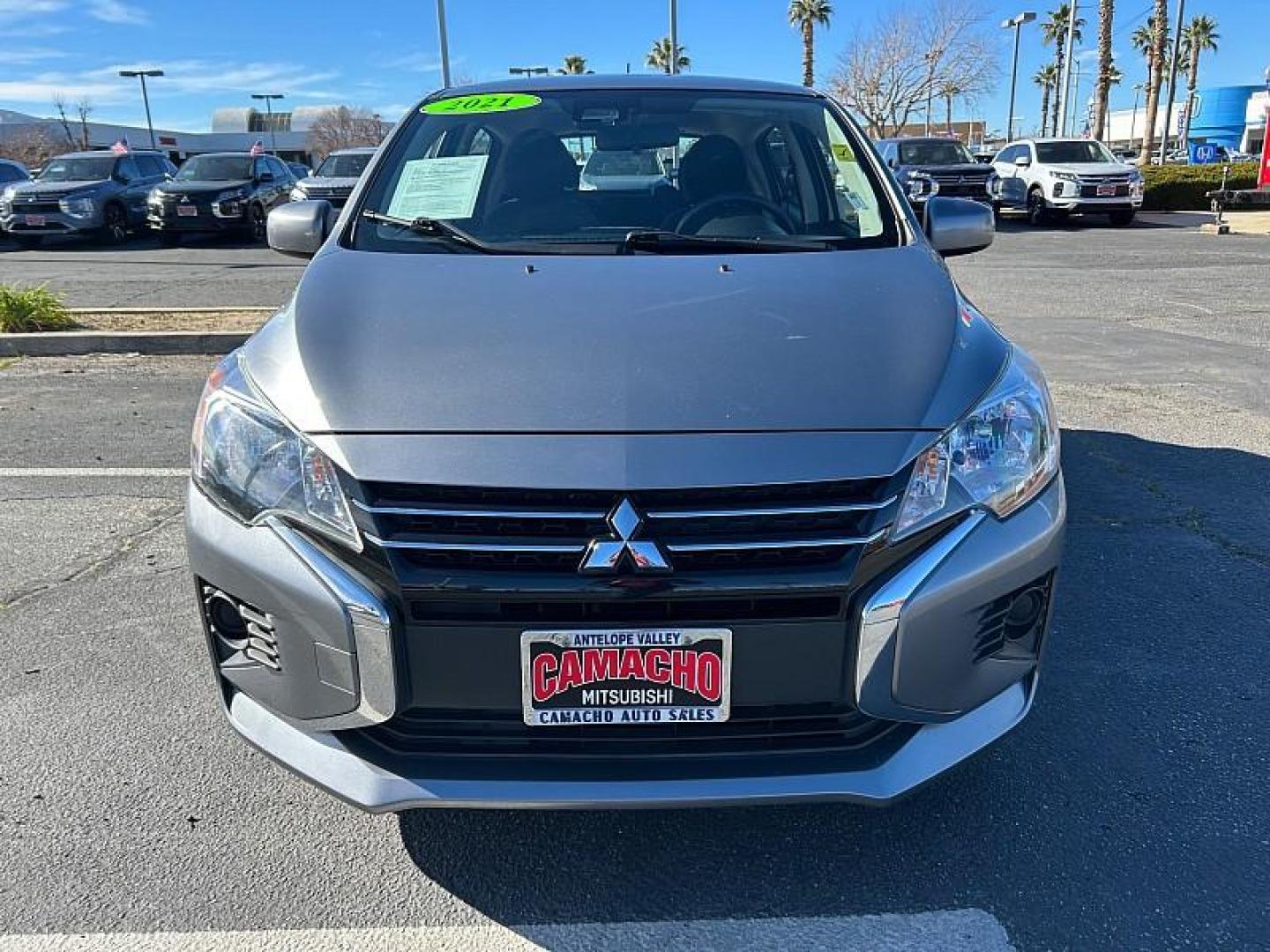 2021 GRAY Mitsubishi Mirage (ML32AUHJXMH) with an 3-Cyl 1.2 Liter engine, Automatic CVT transmission, located at 412 Auto Vista Drive, Palmdale, 93551, (661) 945-0620, 34.592636, -118.136681 - Photo#1