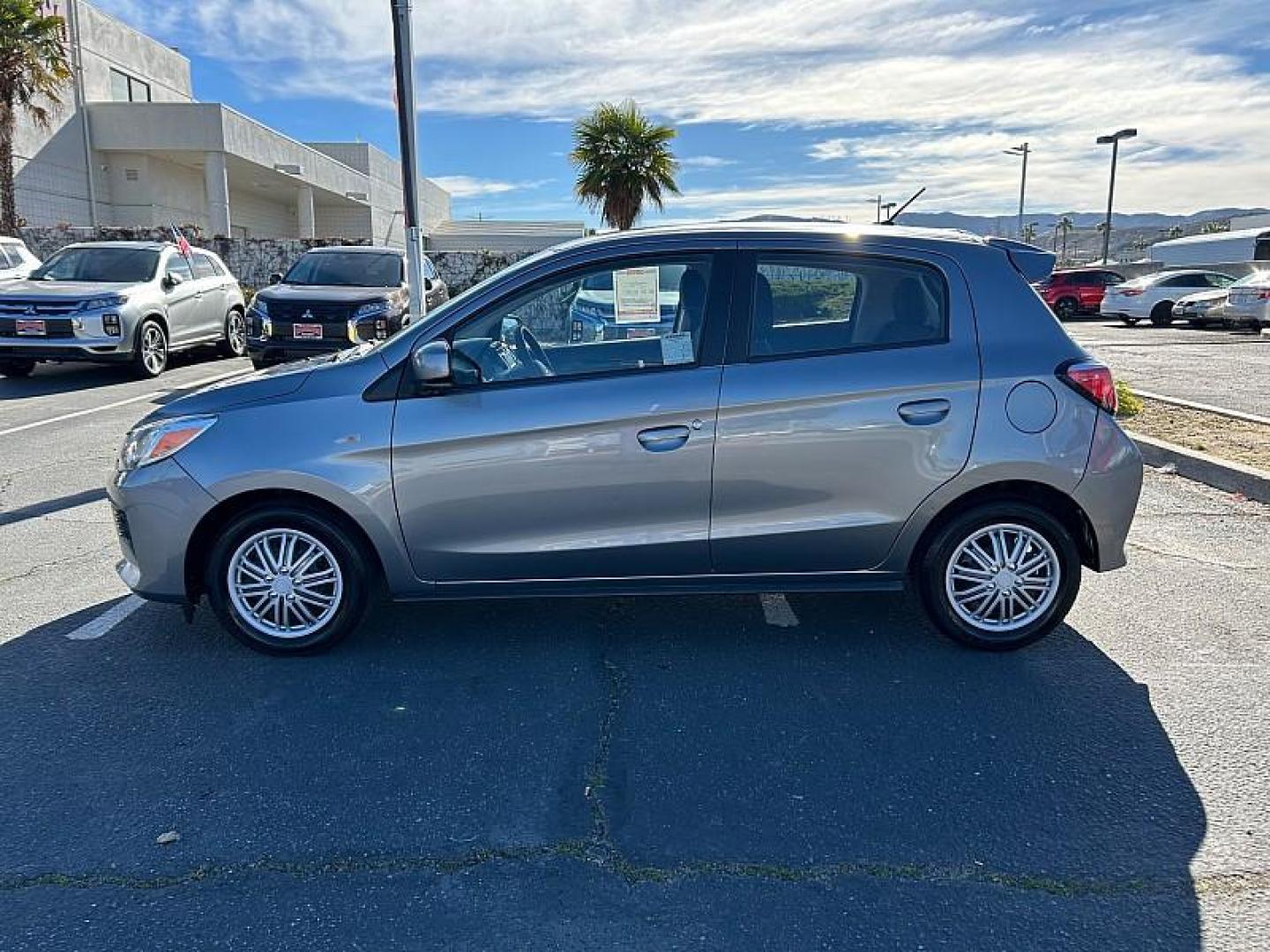 2021 GRAY Mitsubishi Mirage (ML32AUHJXMH) with an 3-Cyl 1.2 Liter engine, Automatic CVT transmission, located at 412 Auto Vista Drive, Palmdale, 93551, (661) 945-0620, 34.592636, -118.136681 - Photo#3
