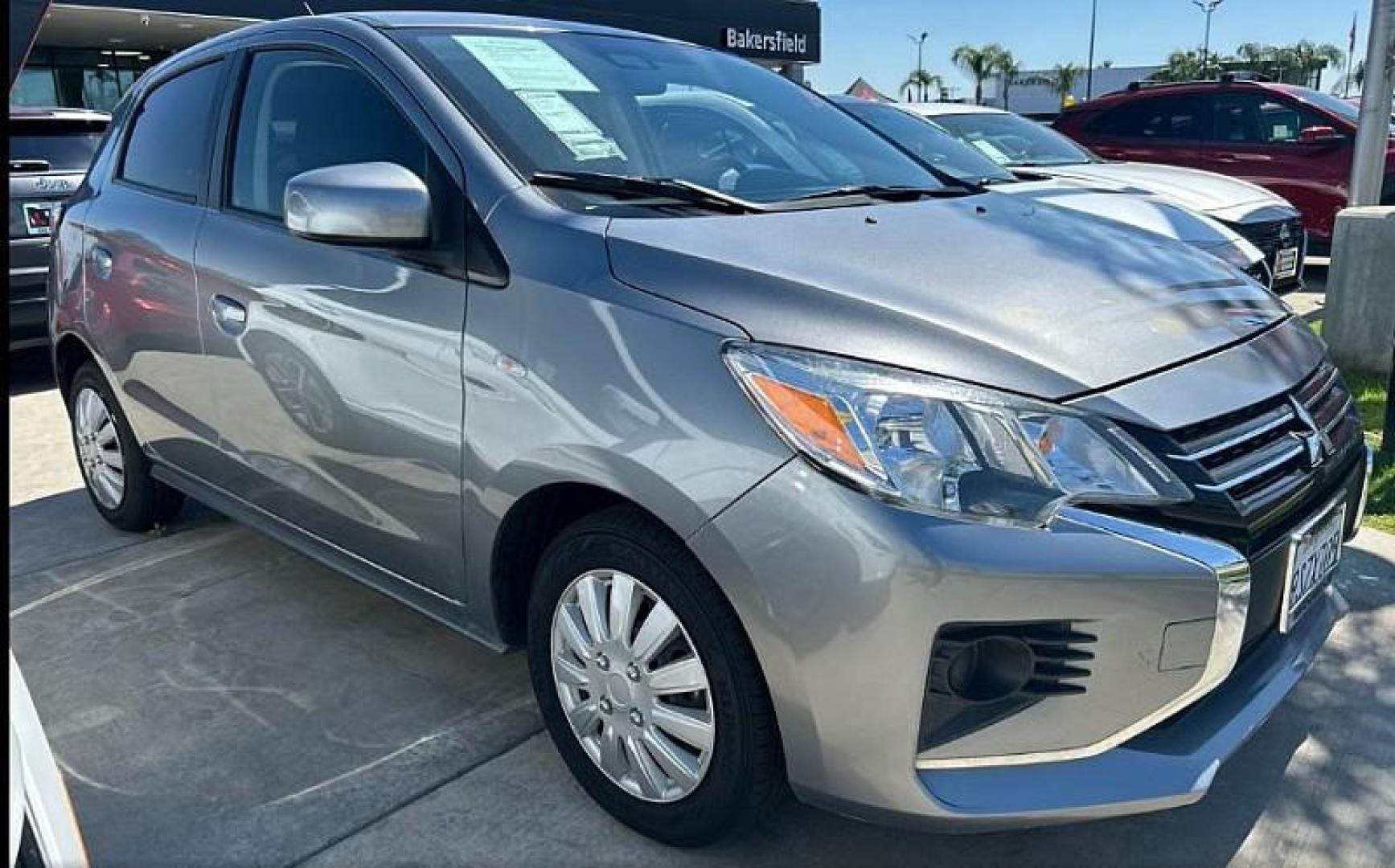 2021 GRAY Mitsubishi Mirage (ML32AUHJ9MH) with an 3-Cyl 1.2 Liter engine, Automatic CVT transmission, located at 412 Auto Vista Drive, Palmdale, 93551, (661) 945-0620, 34.592636, -118.136681 - Photo#1
