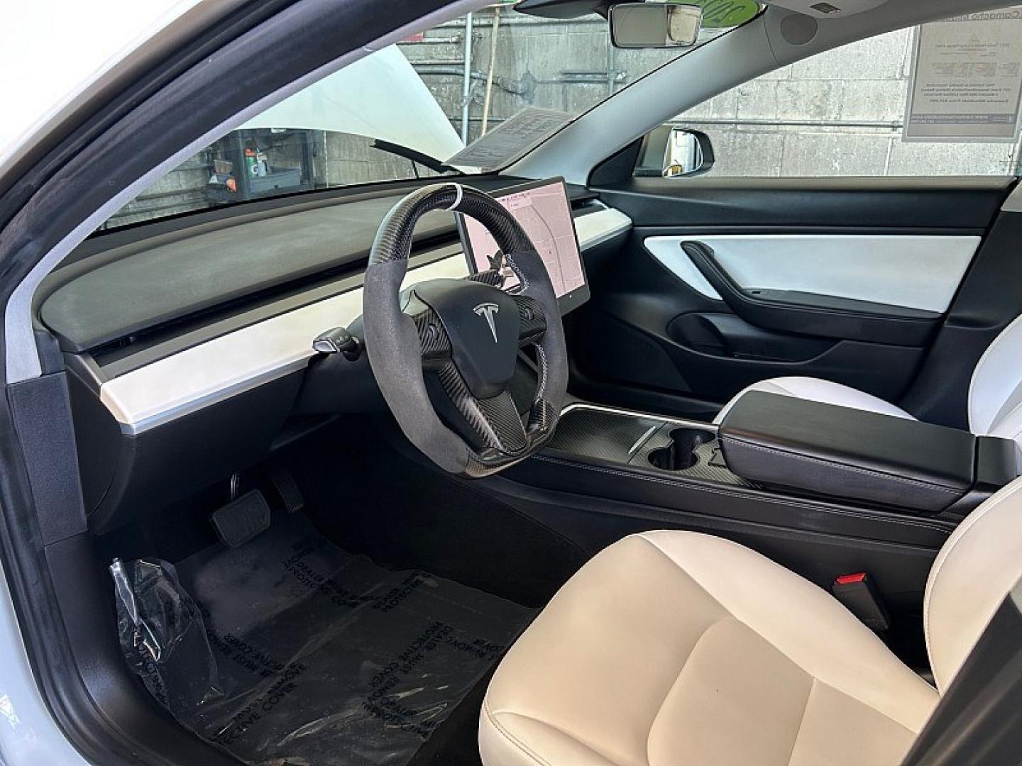2021 White Tesla Model 3 (5YJ3E1EB6MF) with an Dual Electric Motors engine, Single-Speed Fixed Gear transmission, located at 412 Auto Vista Drive, Palmdale, 93551, (661) 945-0620, 34.592636, -118.136681- Photo#17