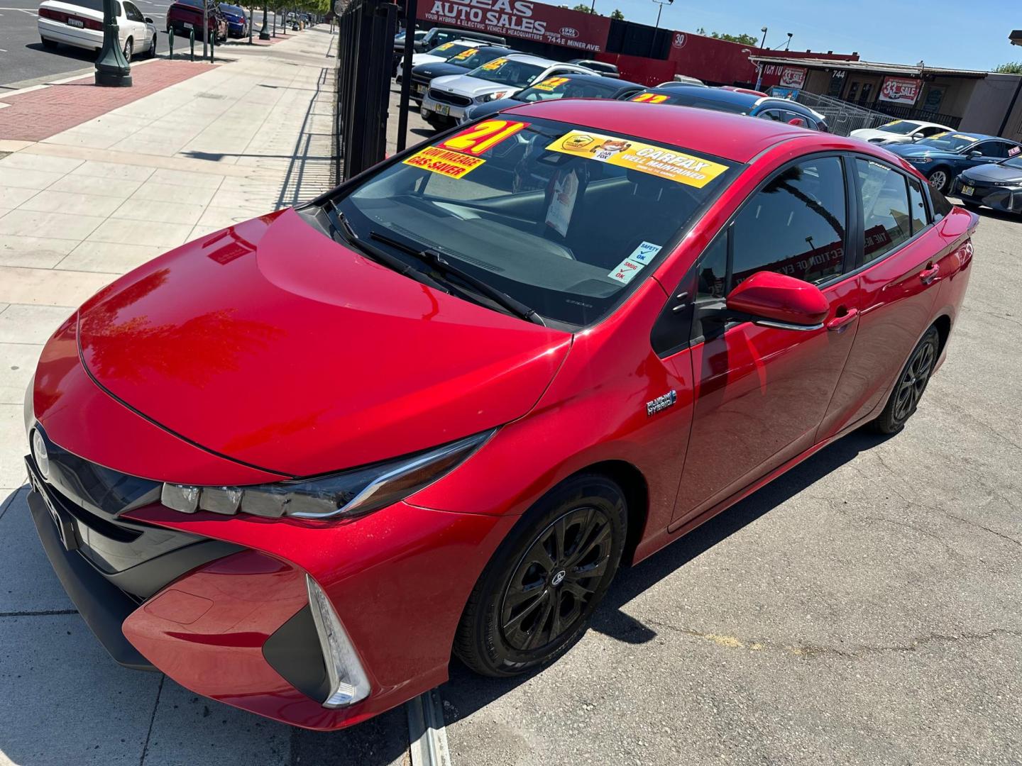 2021 Toyota Prius Prime LE (JTDKAMFPXM3) with an 1.8L L4 DOHC 16V HYBRID engine, CVT transmission, located at 744 E Miner Ave, Stockton, CA, 95202, (209) 944-5770, 37.956863, -121.282082 - PLUS TAXES AND FEES- Photo#4