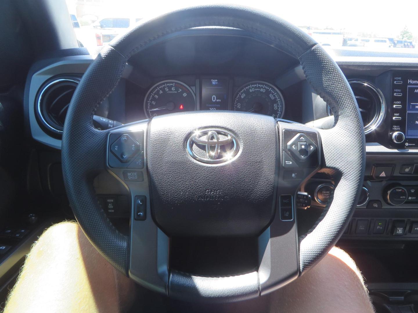 2021 White Toyota Tacoma SR5 Double Cab V6 6AT 4WD (3TYCZ5AN8MT) with an 3.5L V6 DOHC 24V engine, 6A transmission, located at 2630 Grass Valley Highway, Auburn, CA, 95603, (530) 508-5100, 38.937893, -121.095482 - Leveled Tacoma sitting on 18" Fuel wheels, Toyo RT tires, and window tint. - Photo#29