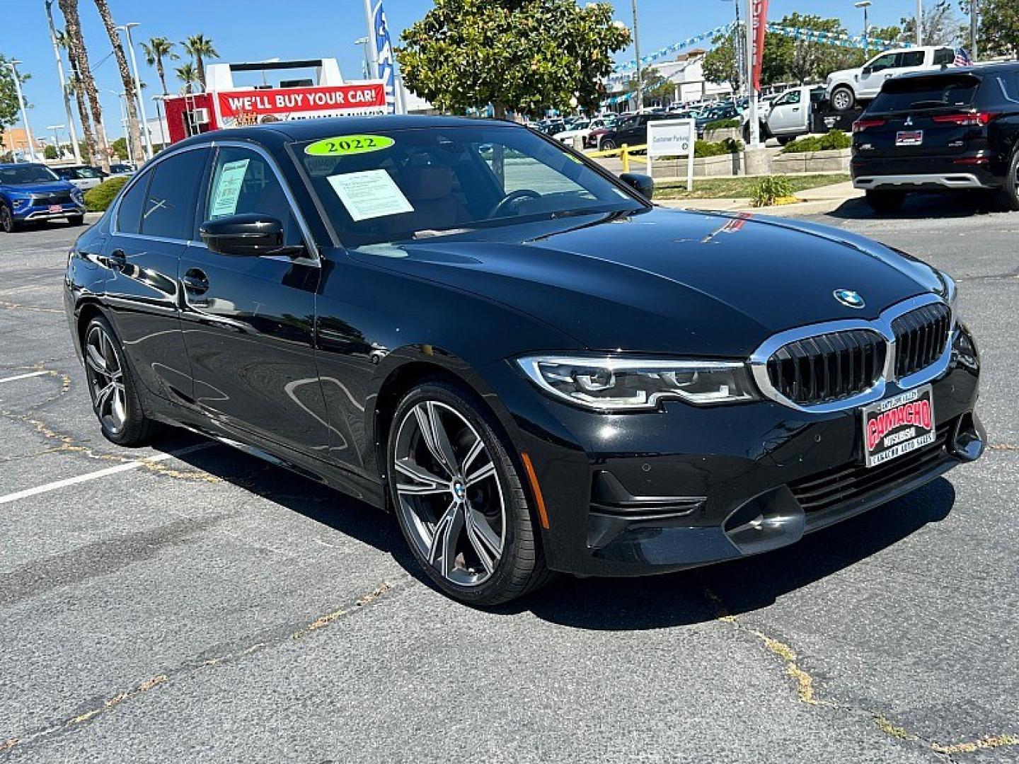 2022 BLACK BMW 3 Series (3MW5R1J06N8) with an 4-Cyl Turbo 2.0 Liter engine, Automatic 8-Spd Sport w/Sport transmission, located at 412 Auto Vista Drive, Palmdale, 93551, (661) 945-0620, 34.592636, -118.136681 - Photo#0