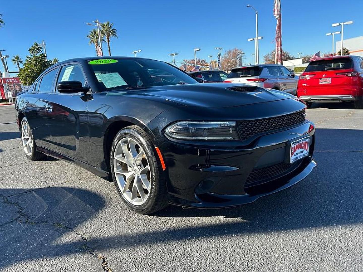 2022 BLACK Dodge Charger (2C3CDXHG8NH) with an V6 3.6 Liter engine, Automatic 8-Spd w/AutoStick transmission, located at 412 Auto Vista Drive, Palmdale, 93551, (661) 945-0620, 34.592636, -118.136681 - Photo#0