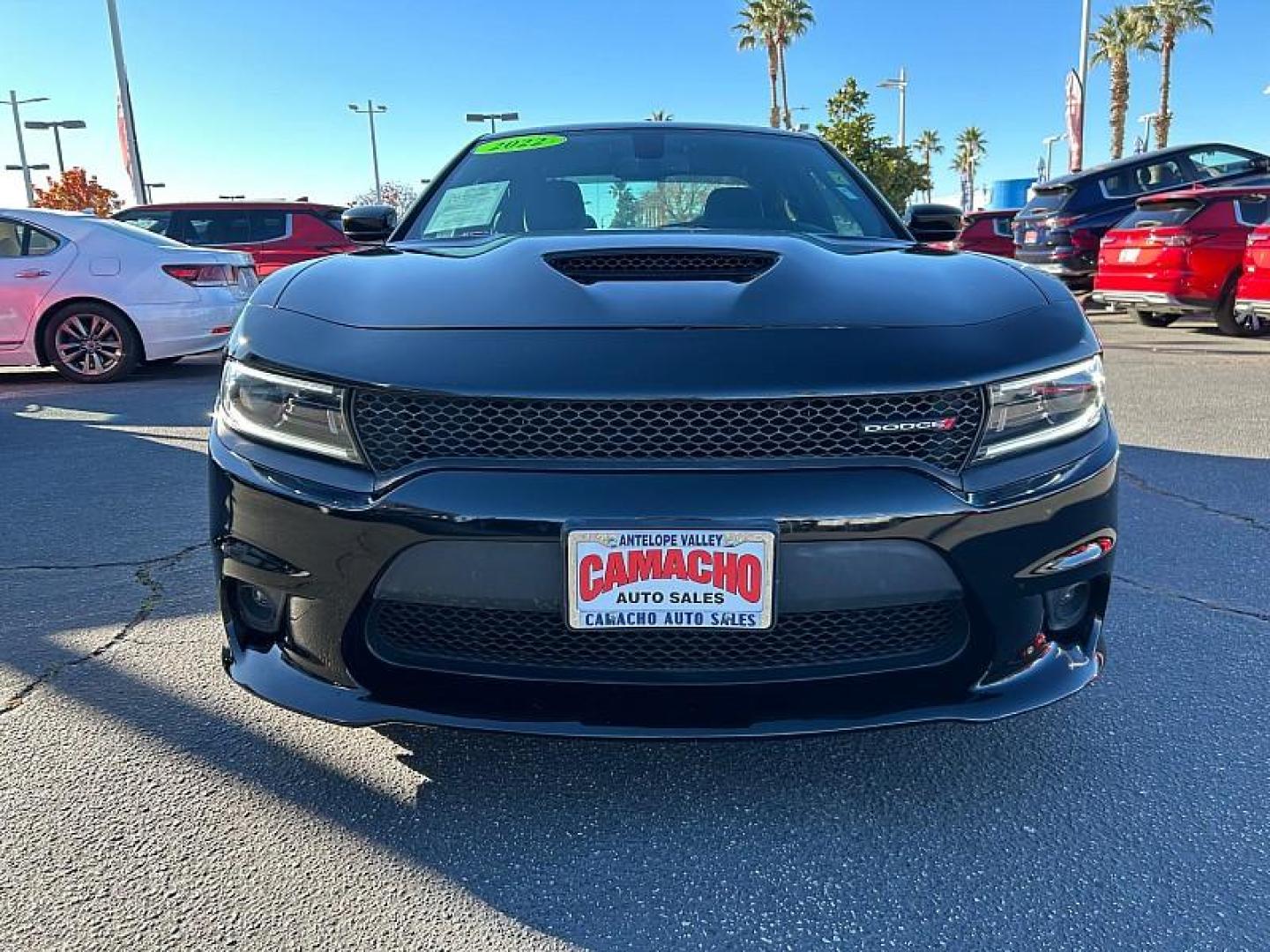 2022 BLACK Dodge Charger (2C3CDXHG8NH) with an V6 3.6 Liter engine, Automatic 8-Spd w/AutoStick transmission, located at 412 Auto Vista Drive, Palmdale, 93551, (661) 945-0620, 34.592636, -118.136681 - Photo#1