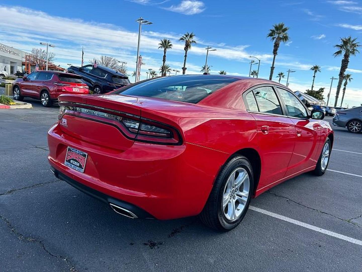 2022 RED Dodge Charger (2C3CDXBG6NH) with an V6 3.6 Liter engine, Automatic 8-Spd w/AutoStick transmission, located at 412 Auto Vista Drive, Palmdale, 93551, (661) 945-0620, 34.592636, -118.136681 - Photo#2