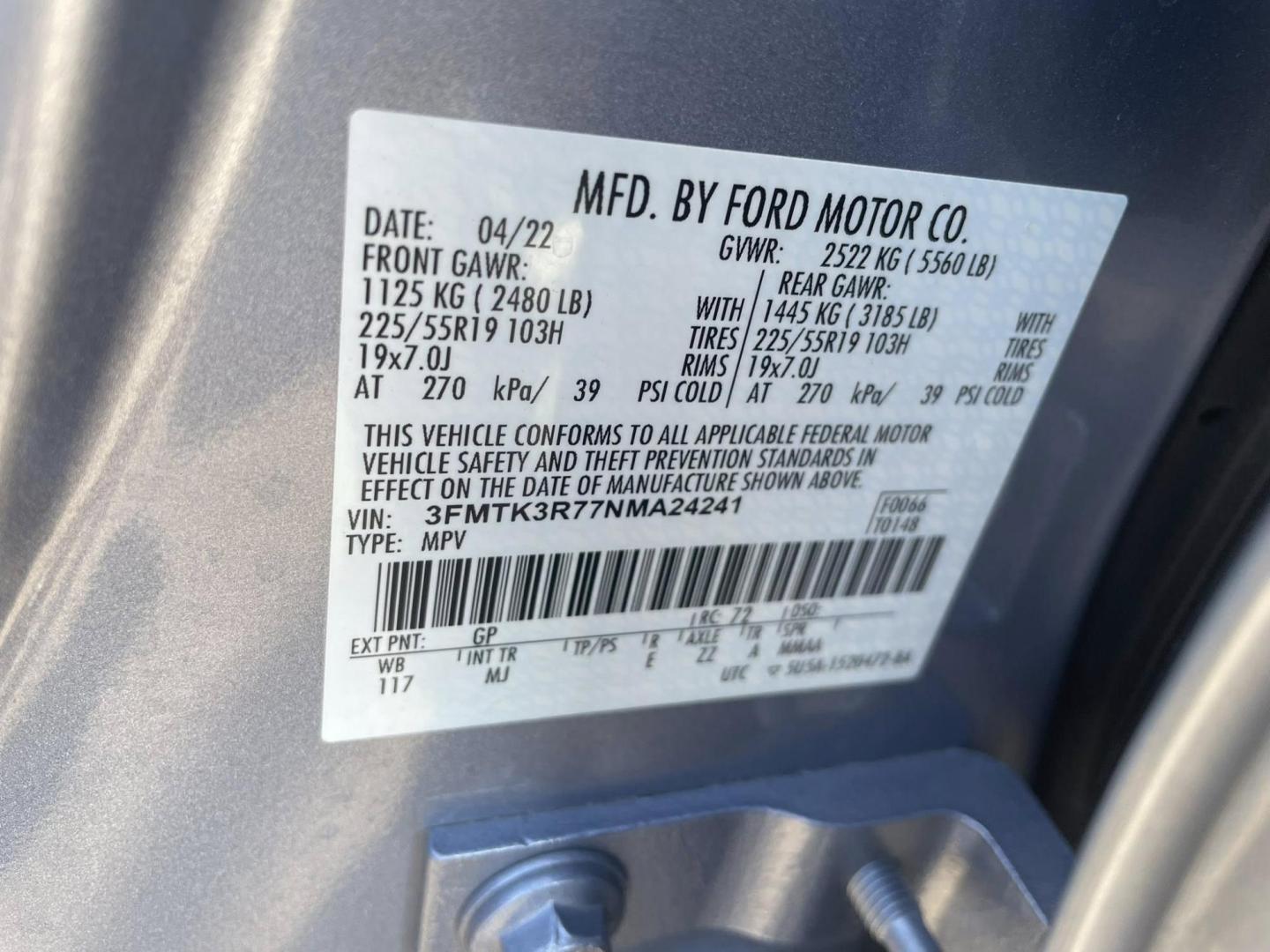 2022 Ford Mustang Mach-E Premium (3FMTK3R77NM) with an ELECTRIC engine, 1A transmission, located at 744 E Miner Ave, Stockton, CA, 95202, (209) 944-5770, 37.956863, -121.282082 - PLUS TAXES AND FEES - Photo#9