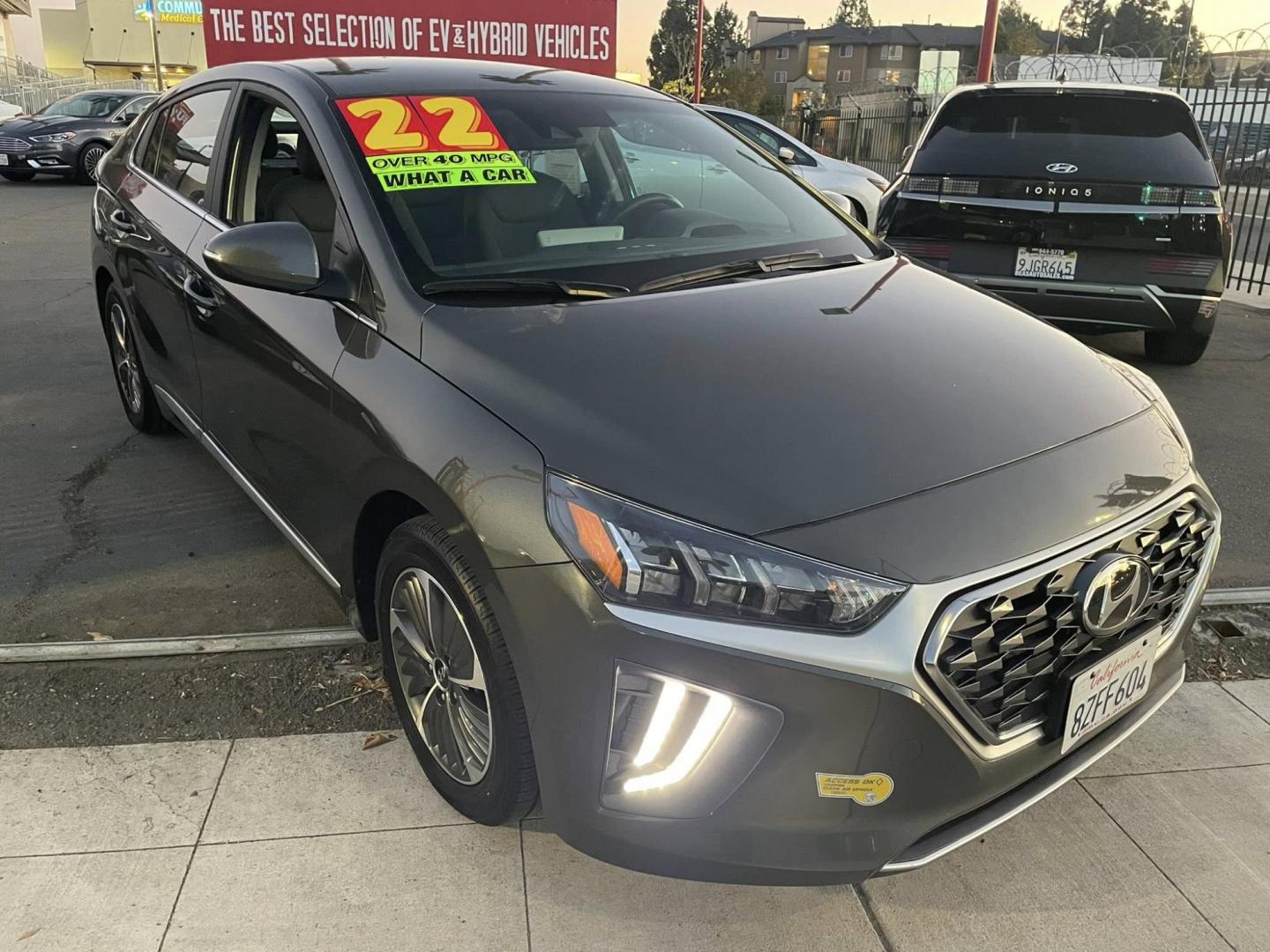 2022 Hyundai Ioniq Plug-In Hybrid SEL (KMHC75LD4NU) with an 1.6L L4 DOHC 16V HYBRID engine, 6A transmission, located at 744 E Miner Ave, Stockton, CA, 95202, (209) 944-5770, 37.956863, -121.282082 - PLUS TAXES AND FEES NO CHARGER AVAILABLE - Photo#0