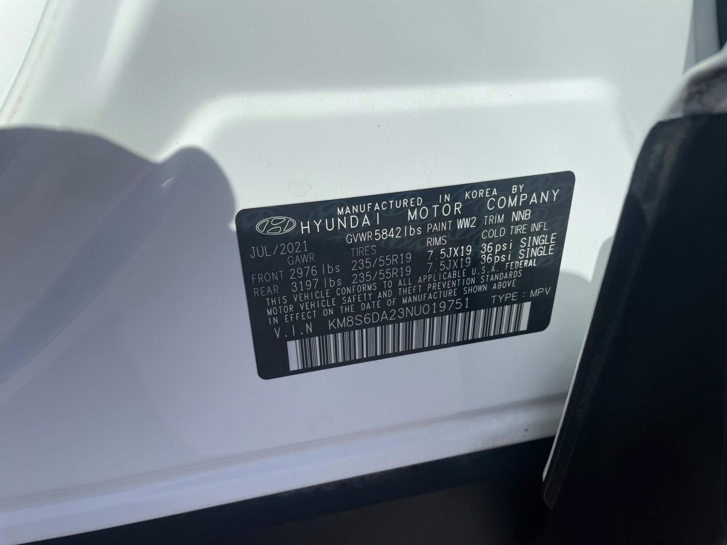 2022 WHITE Hyundai Santa Fe Plug-In Hybrid SEL (KM8S6DA23NU) with an 1.6L L4 DOHC 16V HYBRID engine, 6A transmission, located at 744 E Miner Ave, Stockton, CA, 95202, (209) 944-5770, 37.956863, -121.282082 - PLUS TAXES AND FEES NO CHARGER AVAILABLE - Photo#10