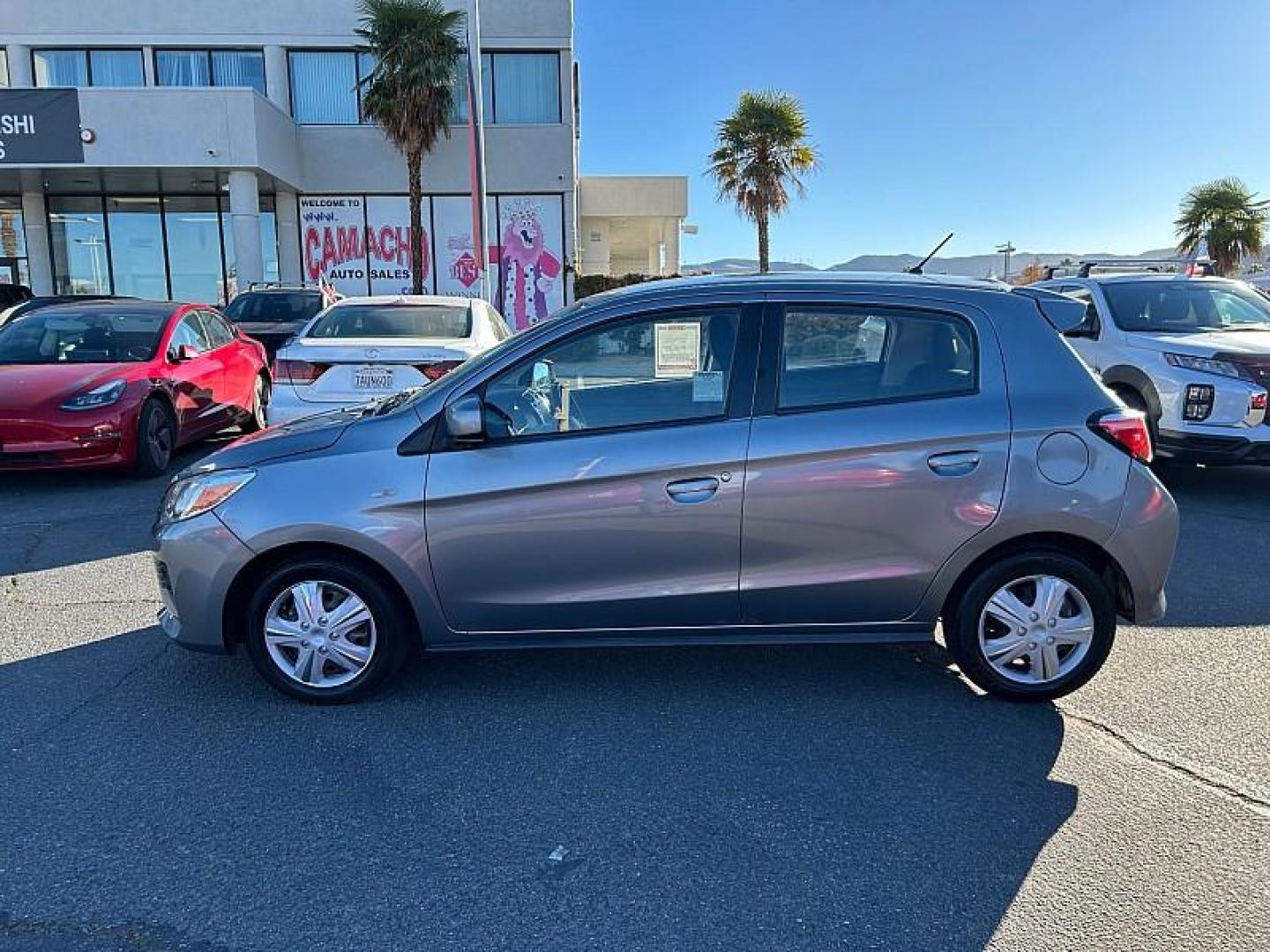 2022 GRAY Mitsubishi Mirage (ML32AUHJ4NH) with an 3-Cyl 1.2 Liter engine, Automatic CVT transmission, located at 412 Auto Vista Drive, Palmdale, 93551, (661) 945-0620, 34.592636, -118.136681 - Photo#1