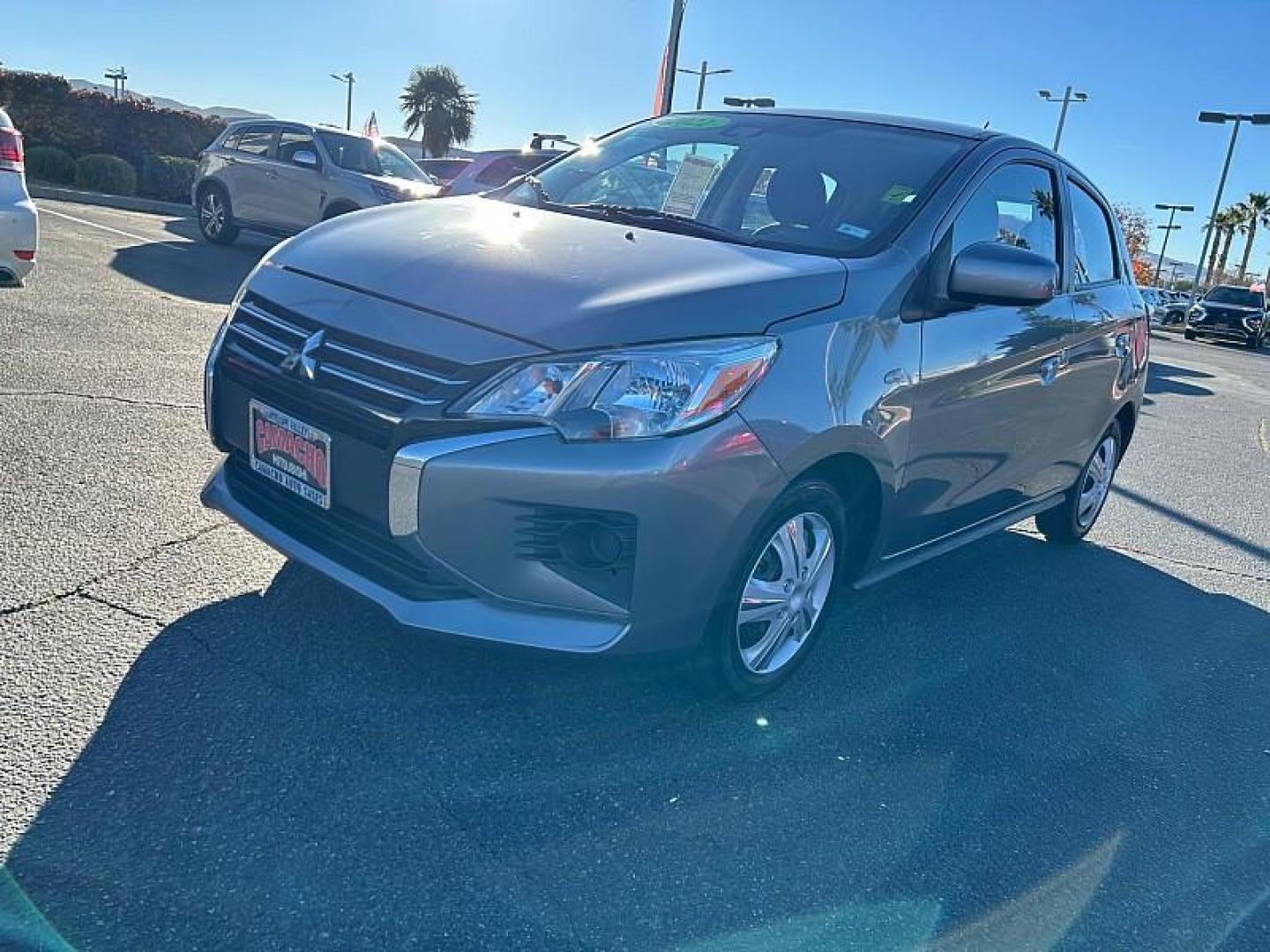 2022 GRAY Mitsubishi Mirage (ML32AUHJ4NH) with an 3-Cyl 1.2 Liter engine, Automatic CVT transmission, located at 412 Auto Vista Drive, Palmdale, 93551, (661) 945-0620, 34.592636, -118.136681 - Photo#0