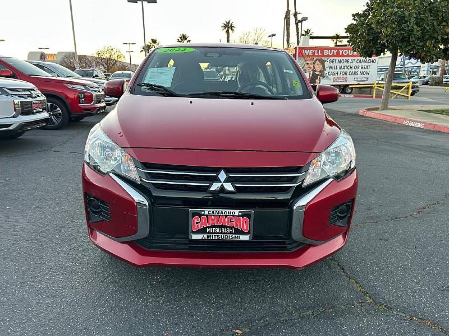 2022 RED Mitsubishi Mirage (ML32AUHJ4NH) with an 3-Cyl 1.2 Liter engine, Automatic CVT transmission, located at 412 Auto Vista Drive, Palmdale, 93551, (661) 945-0620, 34.592636, -118.136681 - Photo#2