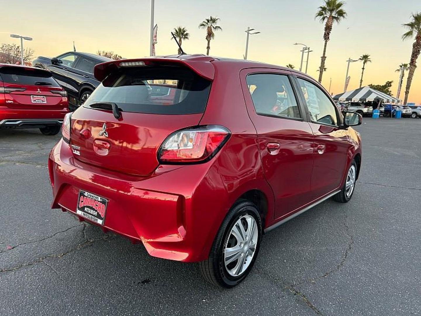 2022 RED Mitsubishi Mirage (ML32AUHJ4NH) with an 3-Cyl 1.2 Liter engine, Automatic CVT transmission, located at 412 Auto Vista Drive, Palmdale, 93551, (661) 945-0620, 34.592636, -118.136681 - Photo#3