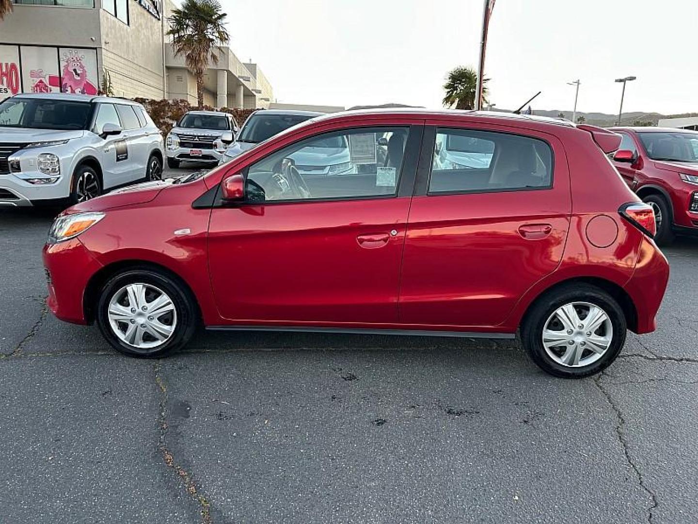 2022 RED Mitsubishi Mirage (ML32AUHJ4NH) with an 3-Cyl 1.2 Liter engine, Automatic CVT transmission, located at 412 Auto Vista Drive, Palmdale, 93551, (661) 945-0620, 34.592636, -118.136681 - Photo#6