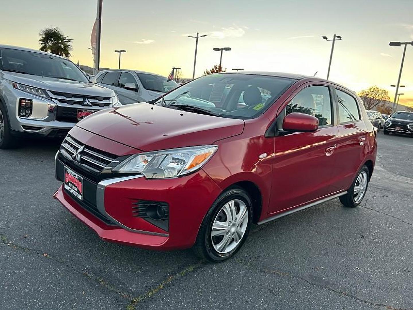 2022 RED Mitsubishi Mirage (ML32AUHJ4NH) with an 3-Cyl 1.2 Liter engine, Automatic CVT transmission, located at 412 Auto Vista Drive, Palmdale, 93551, (661) 945-0620, 34.592636, -118.136681 - Photo#7
