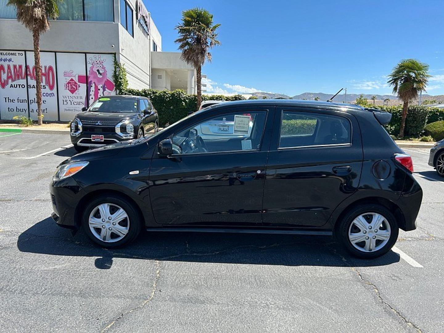 2022 Black Mitsubishi Mirage (ML32AUHJ8NH) with an 3-Cyl 1.2 Liter engine, Automatic CVT transmission, located at 412 Auto Vista Drive, Palmdale, 93551, (661) 945-0620, 34.592636, -118.136681- Photo#3