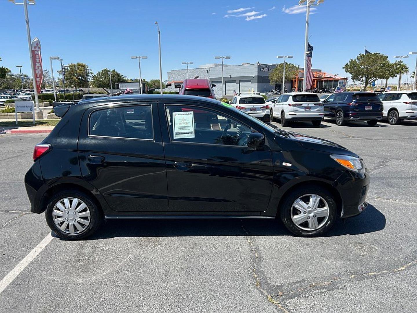 2022 Black Mitsubishi Mirage (ML32AUHJ8NH) with an 3-Cyl 1.2 Liter engine, Automatic CVT transmission, located at 412 Auto Vista Drive, Palmdale, 93551, (661) 945-0620, 34.592636, -118.136681- Photo#5