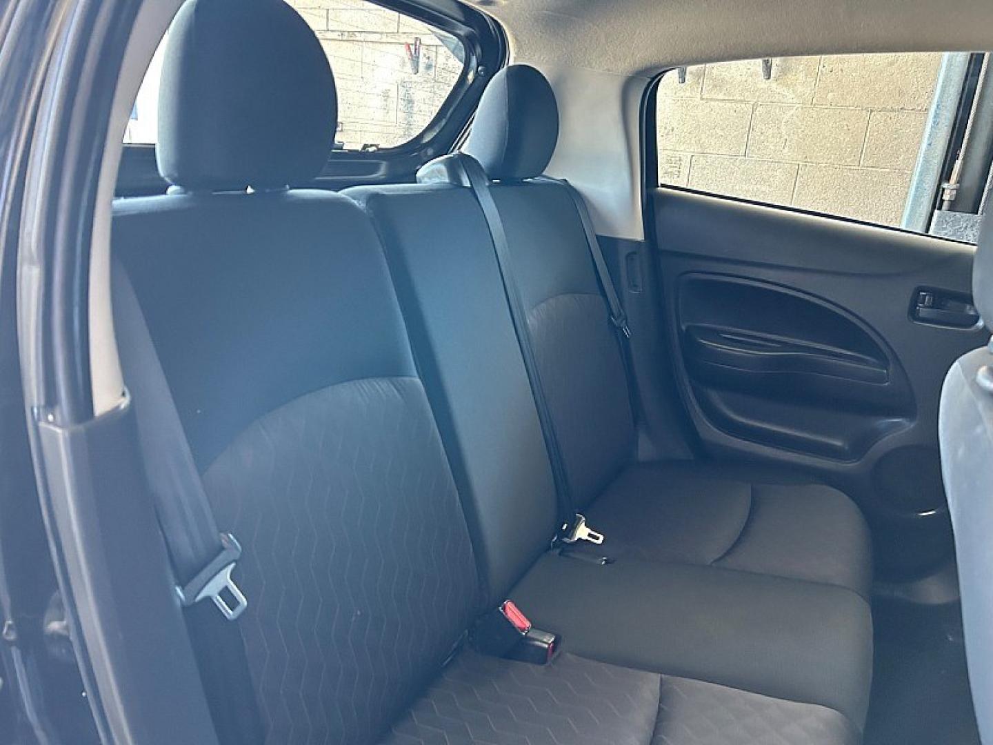 2022 Black Mitsubishi Mirage (ML32AUHJ8NH) with an 3-Cyl 1.2 Liter engine, Automatic CVT transmission, located at 412 Auto Vista Drive, Palmdale, 93551, (661) 945-0620, 34.592636, -118.136681- Photo#20