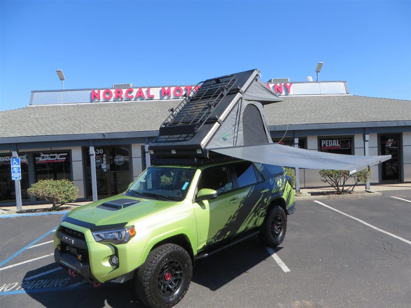 2022 Green /Black Toyota 4Runner TRD PRO 4WD (JTELU5JR6N6) with an 4.0L V6 DOHC 24V engine, 5A transmission, located at 2630 Grass Valley Highway, Auburn, CA, 95603, (530) 508-5100, 38.937893, -121.095482 - Features- A Magnuson Supercharger, Westcott Designs level kit and Roof Ladder, BFG KO3 tires, IronMan Front and rear bumpers, Winch, Led lighting, Rock Sliders, Alpha Rex tail lights, IKamper roof rack, Mamba Roof mounted tent, Yakima roof basket, Kammok Awning, Smoked bug deflector, Pedal Commander - Photo#27