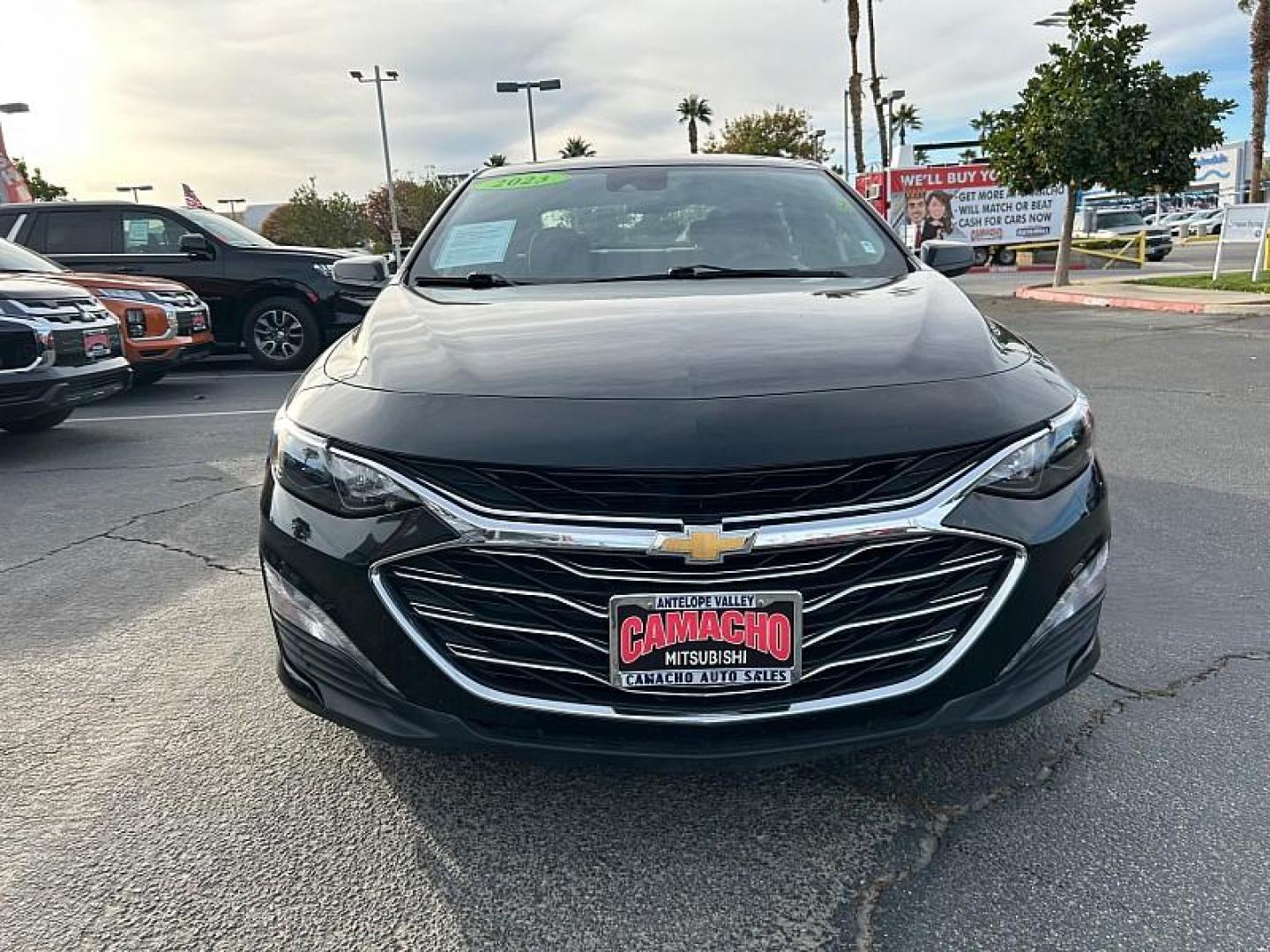 2023 BLACK Chevrolet Malibu (1G1ZD5ST8PF) with an 4-Cyl Turbo 1.5 Liter engine, Automatic CVT transmission, located at 412 Auto Vista Drive, Palmdale, 93551, (661) 945-0620, 34.592636, -118.136681 - Photo#2