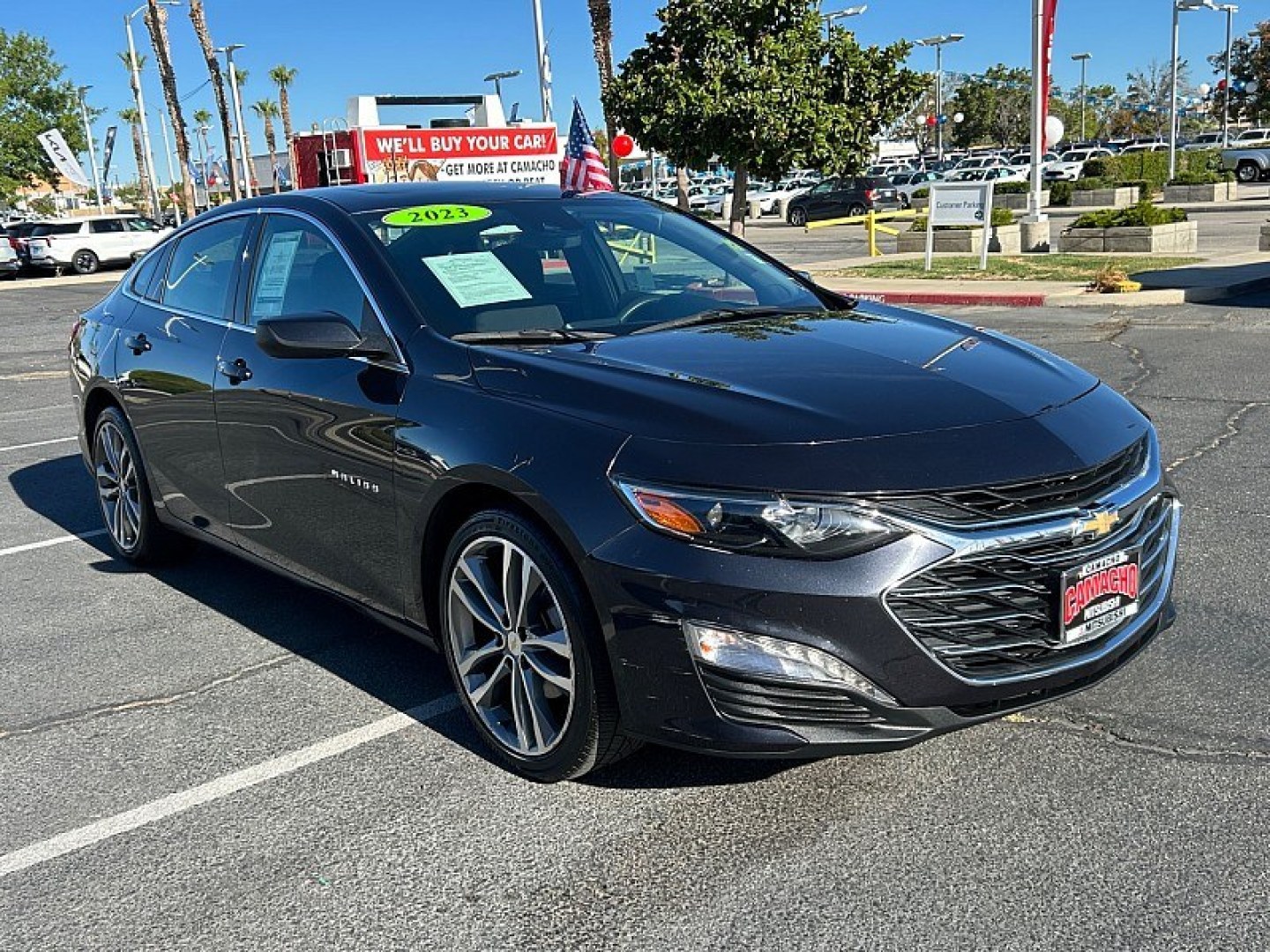 2023 Gray Chevrolet Malibu (1G1ZD5ST5PF) with an 4-Cyl Turbo 1.5 Liter engine, Automatic CVT transmission, located at 412 Auto Vista Drive, Palmdale, 93551, (661) 945-0620, 34.592636, -118.136681- Photo#0